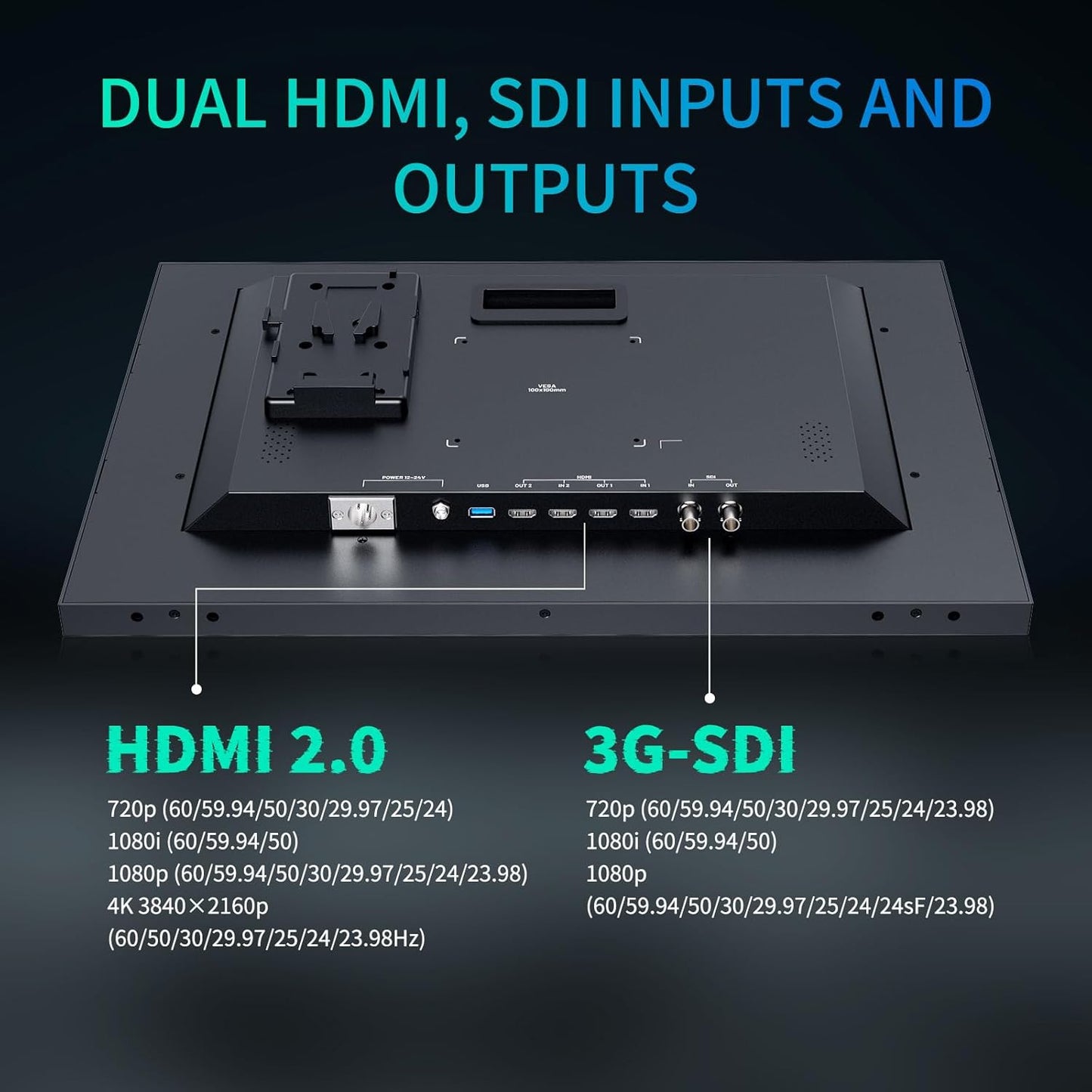 FEELWORLD FVM215 21.5 Inch 1000nit High Bright Production Broadcast Studio Monitor with Waveform LUT 8 Bit Color Depth 4K60Hz HDMI 3G-SDI in and Out