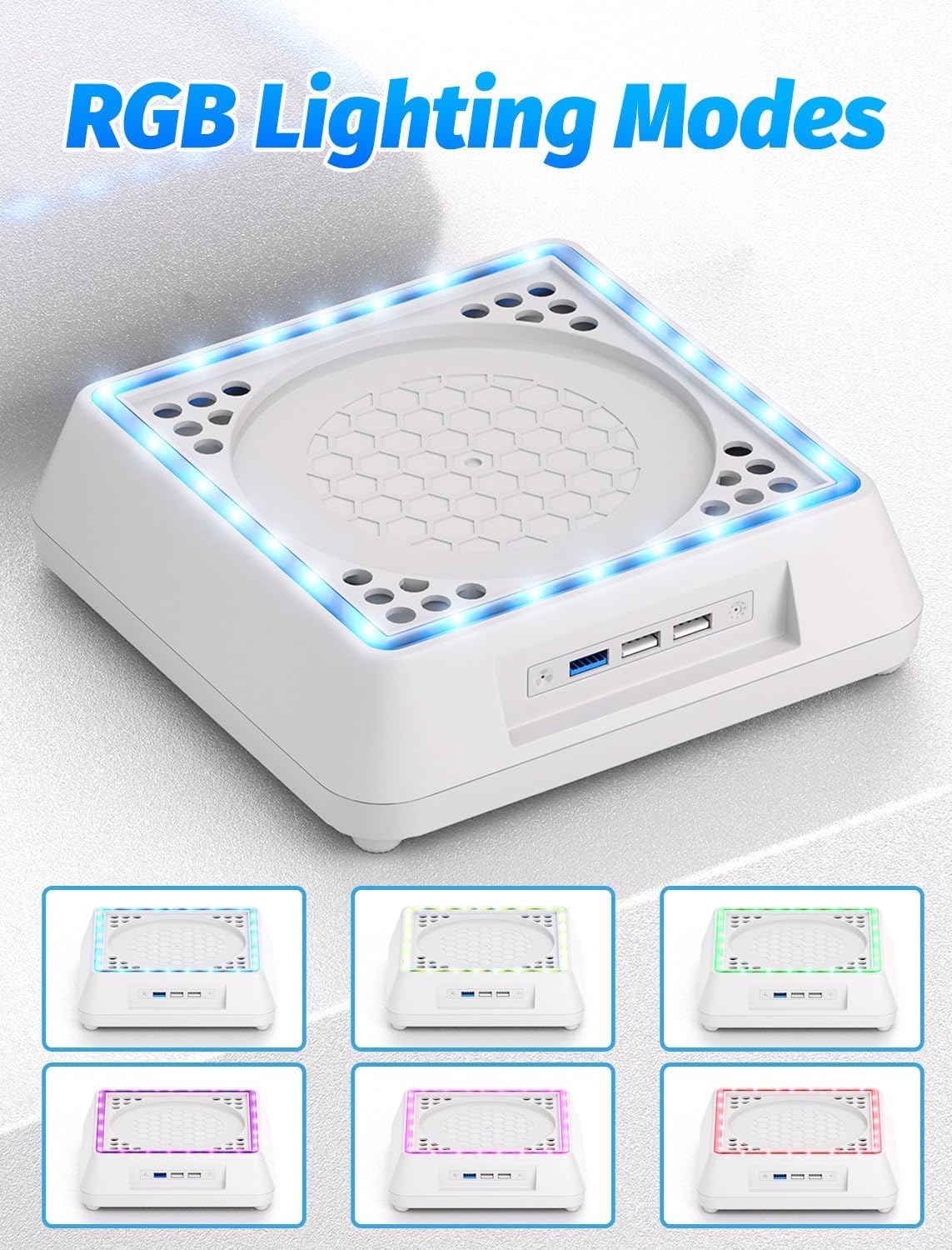 Cooling Fan for Xbox Series X Mviioe Xbox Series X Cooling Stand with LED Indicator, Extra Big Turbo Fan, USB 2.0 Ports, Dust Cover Filters (Only Compatible with Xbox Series x) (White)