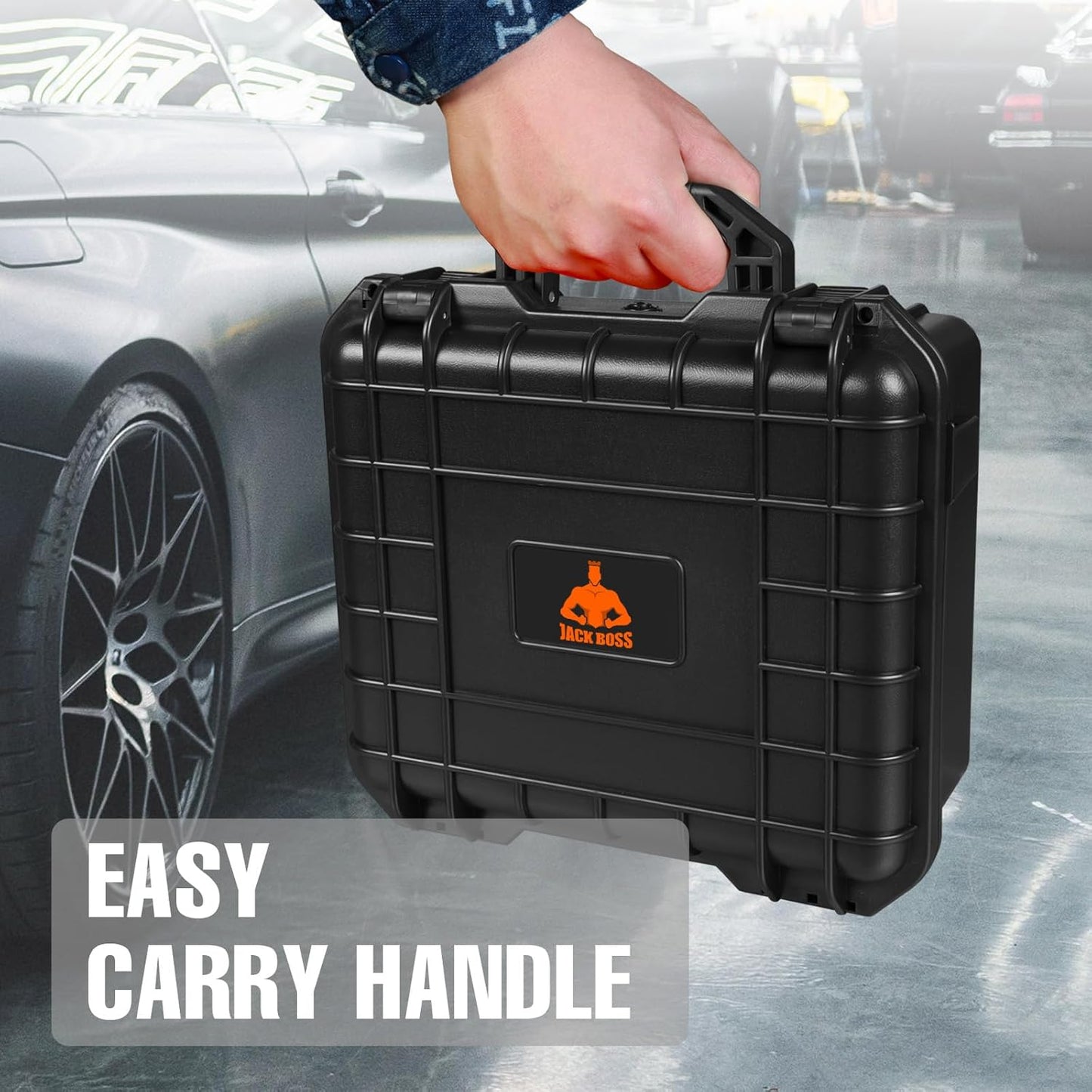 Hard Case, 14x 11.5x 6.5 Inch Portable Weather Waterproof Protective Camera Case with Customizable Foam, Fit Use of Drones, Camera, Equipments