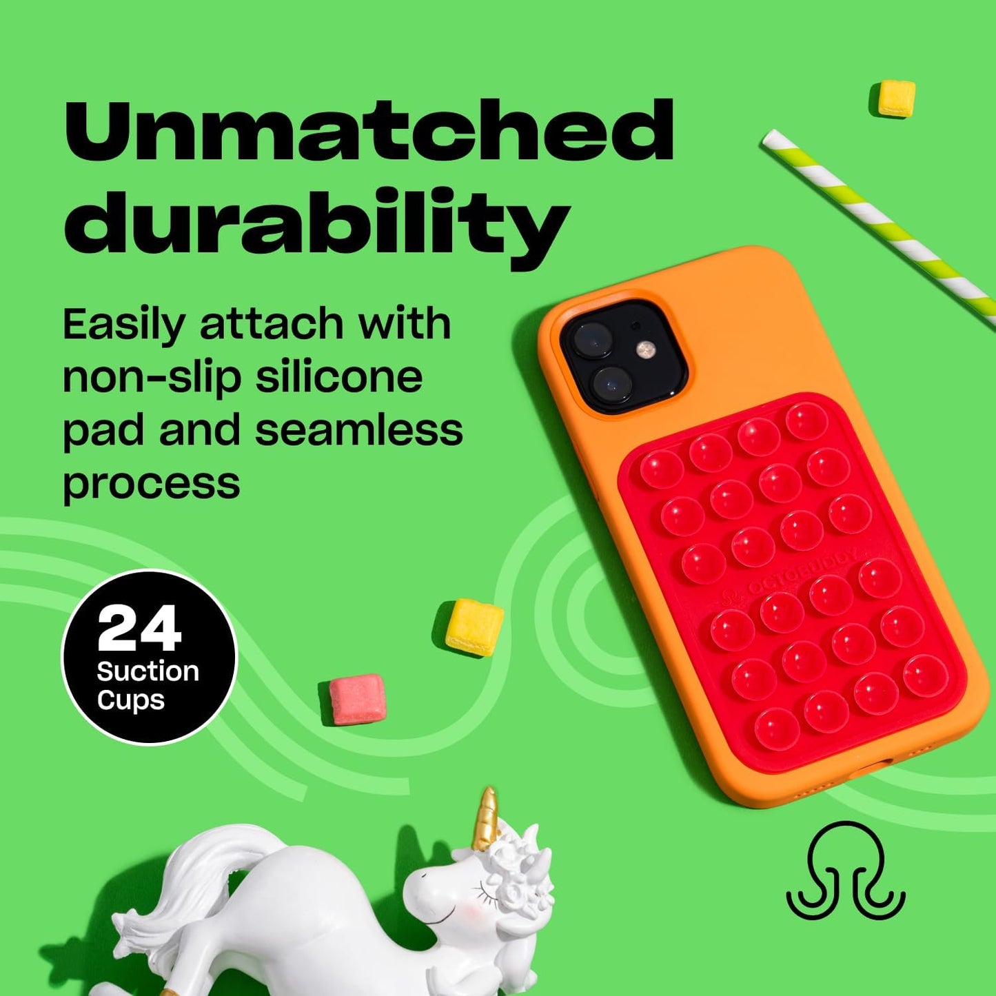 Classic MAX - Silicone Suction Phone Case Adhesive Mount - Hands-Free, Strong Grip Holder for Selfies and Videos - iPhone and Android Compatible - 2.6″ x 3.9″, Caramel Cream