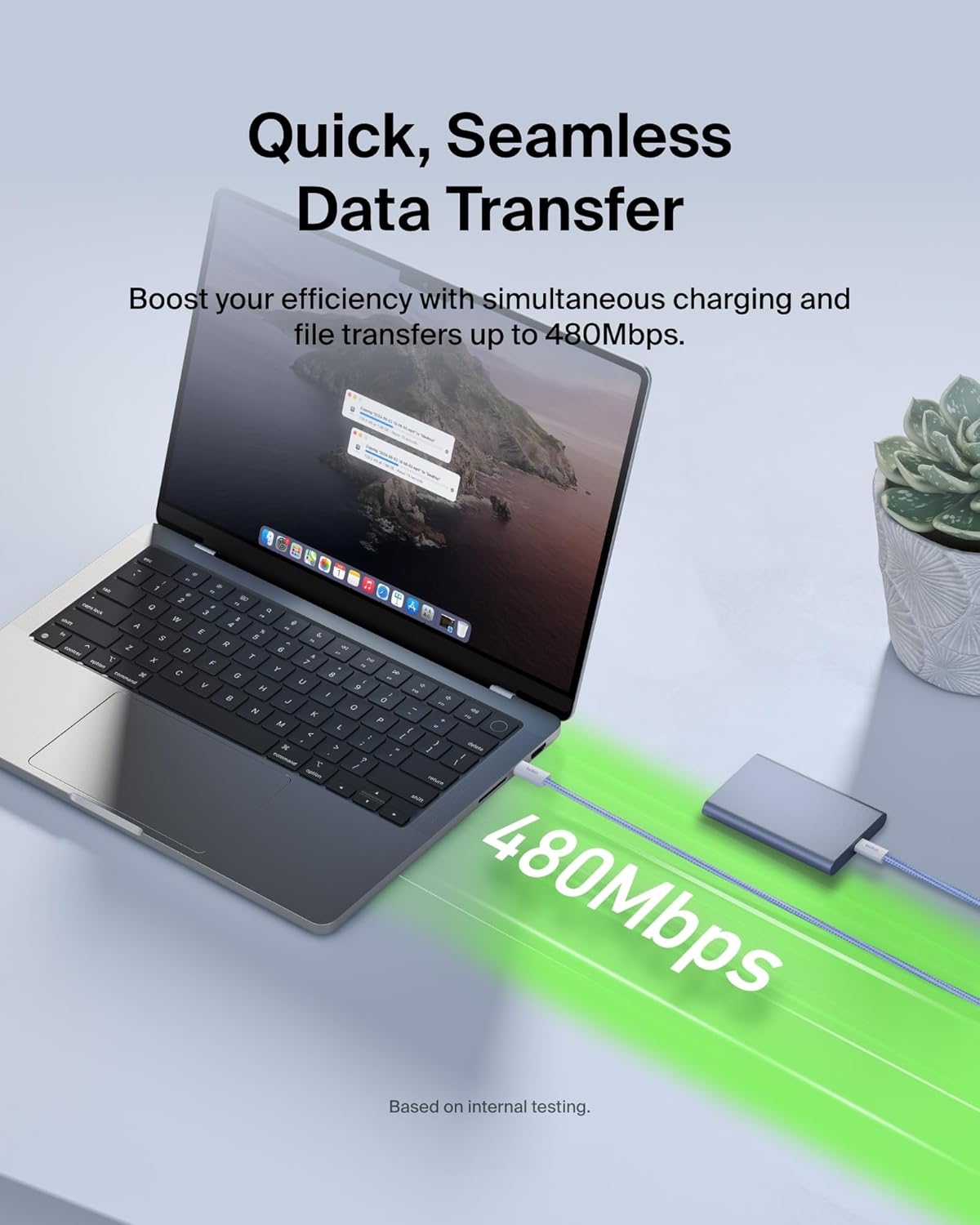 Belkin USB C to USB C Cable 2-Pack, 3.3ft, 60W - Type C Charger, iPhone Charger Cord, Soft, Braided, Flexible for iPhone 16, Galaxy S25, Pixel 9, Airpods, iPad Pro & More, Travel Essentials - Blue