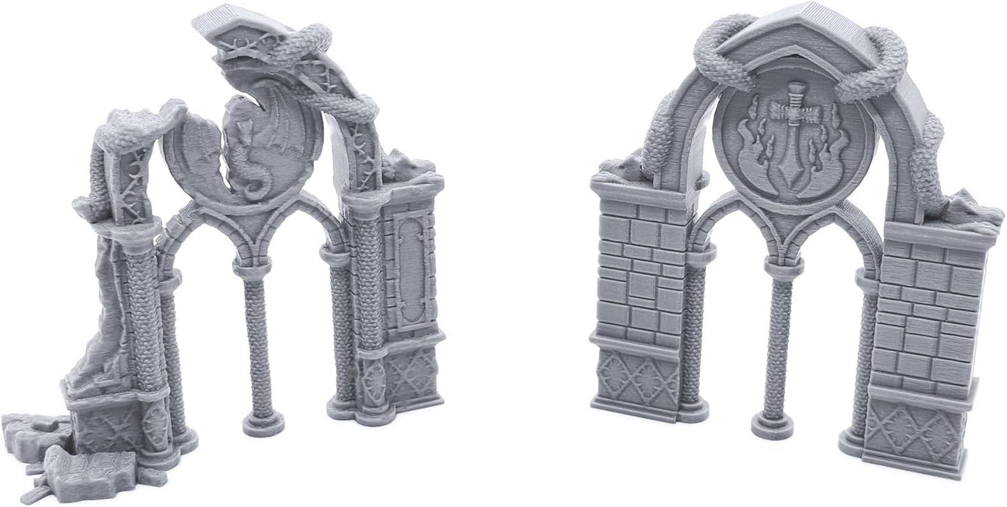 Dragon Archways by Printable Scenery, 3D Printed Tabletop RPG Scenery and Wargame Terrain 28mm Miniatures