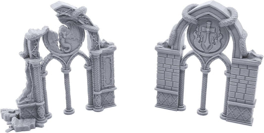 Dragon Archways by Printable Scenery, 3D Printed Tabletop RPG Scenery and Wargame Terrain 28mm Miniatures
