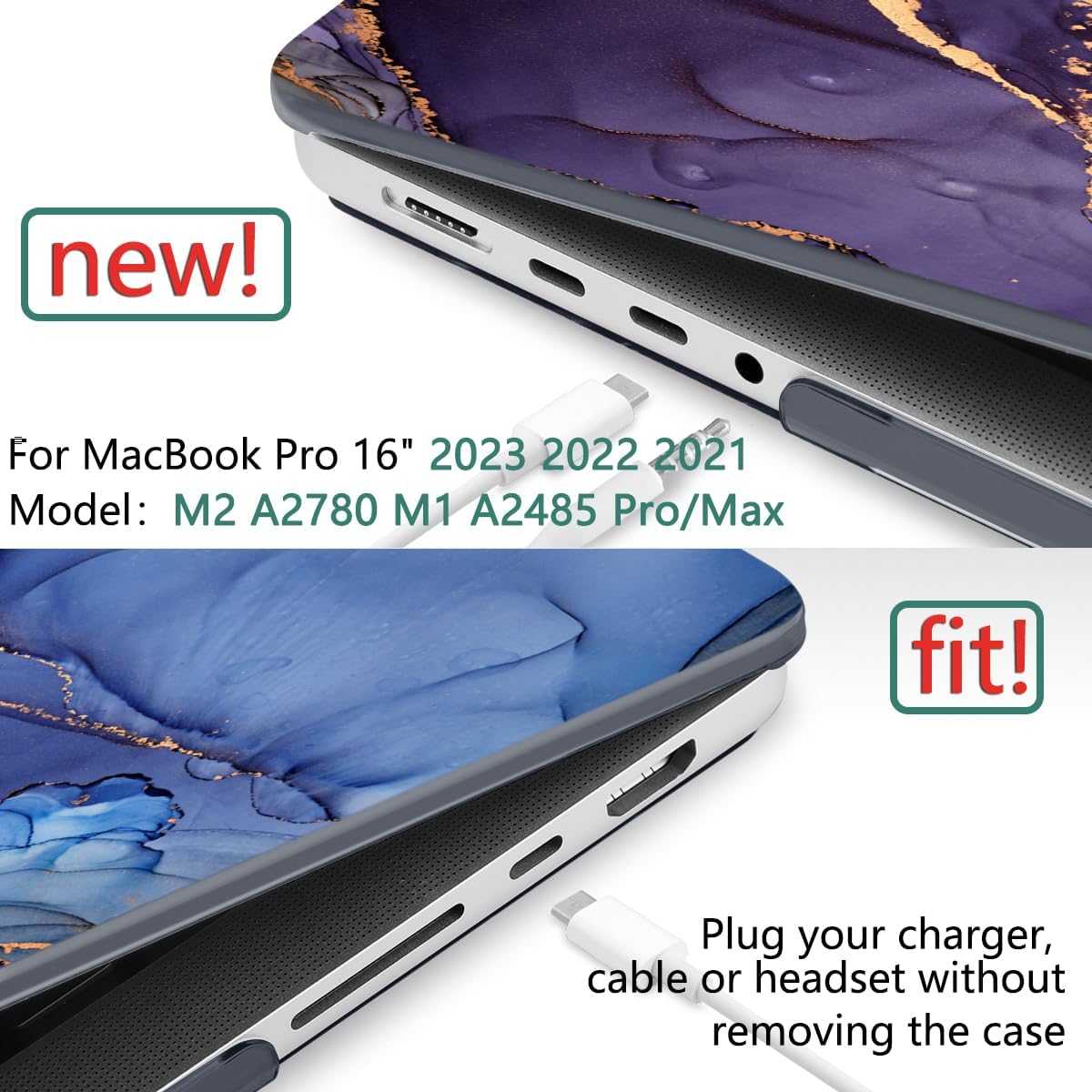 DONGKE for M4 MacBook Pro 16 Inch Case 2024 2023 2021 A3403 A3186 M3 A2991 M2 A2780 M1 A2485 Pro/Max Chip, Plastic Hard Shell Case & Keyboard Cover for Mac Pro 16 with Touch ID, Abstract Marble