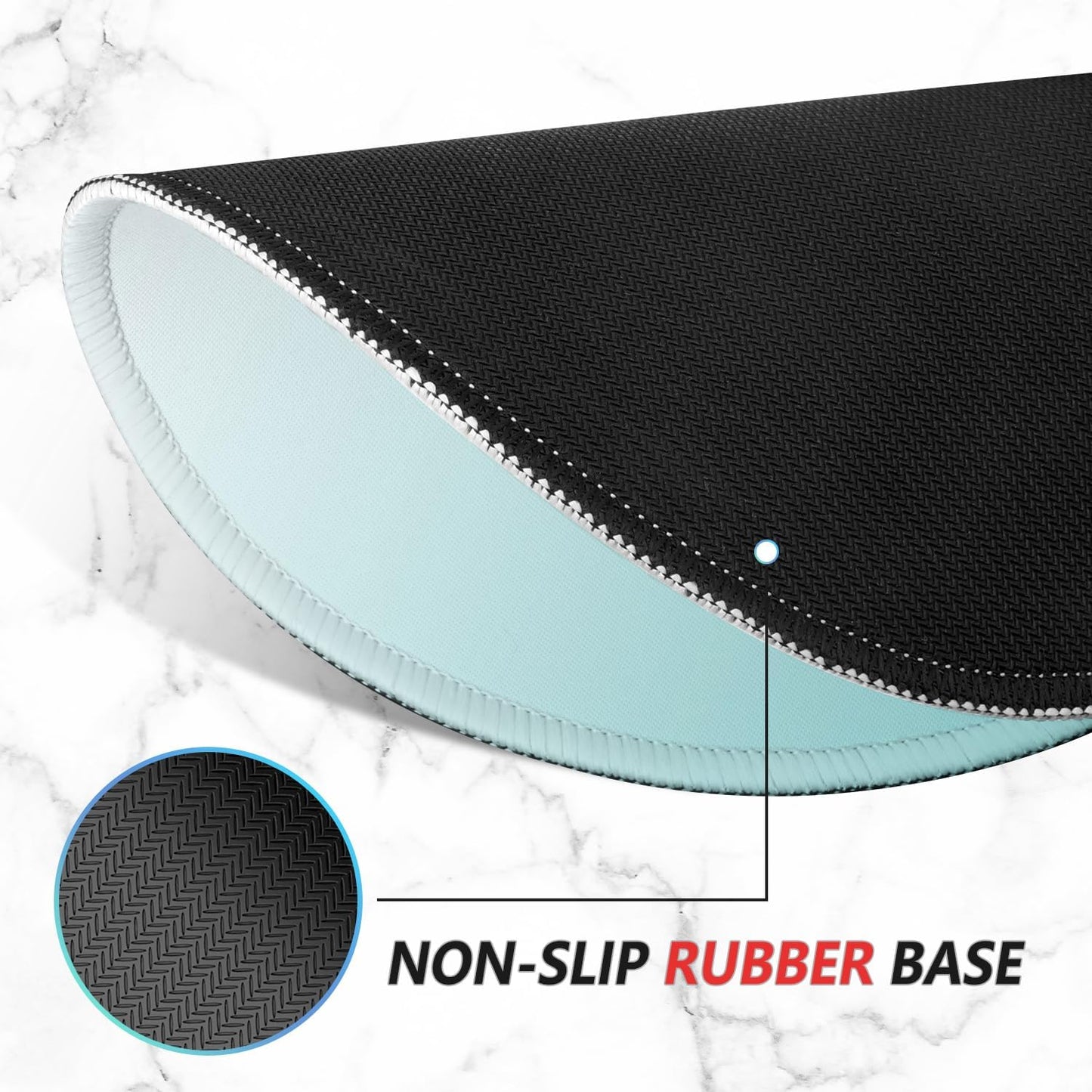 ITNRSIIET Mouse Pad Non-Slip Rubber Base Smooth Surface Stitched Edges Waterproof Durable Compatible with All Mice for Office & Gaming, Desk Accessory, Diameter 8.7 inch, Sky Gradient