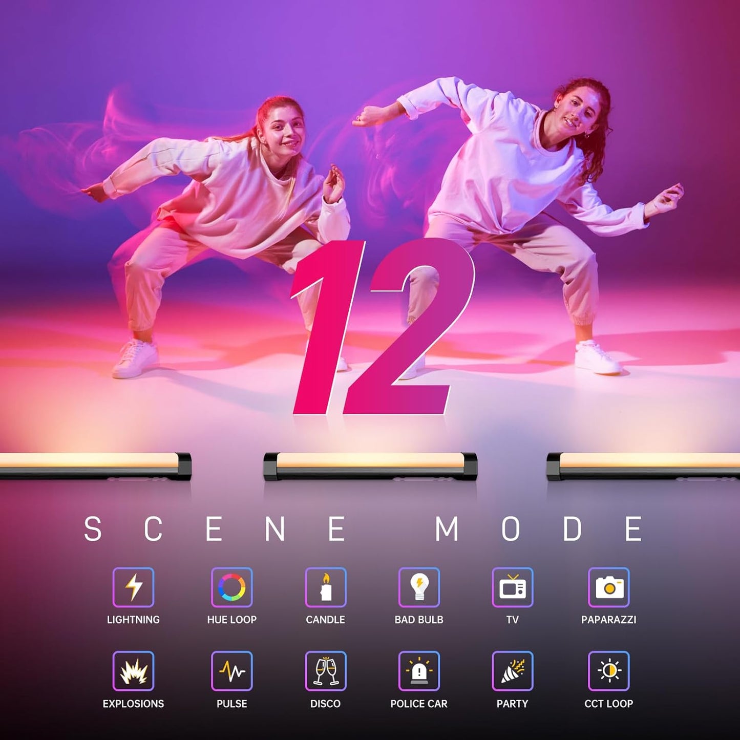 GVM RGB Tube Light with Spotlight, Magnetic Handheld Photography Light, Full-Color LED Stick Light 2000K-10000K CRI97+ Video Light with 3300mAh Built-in Battery, 6 Pixel Effects 12 Lighting Scenes