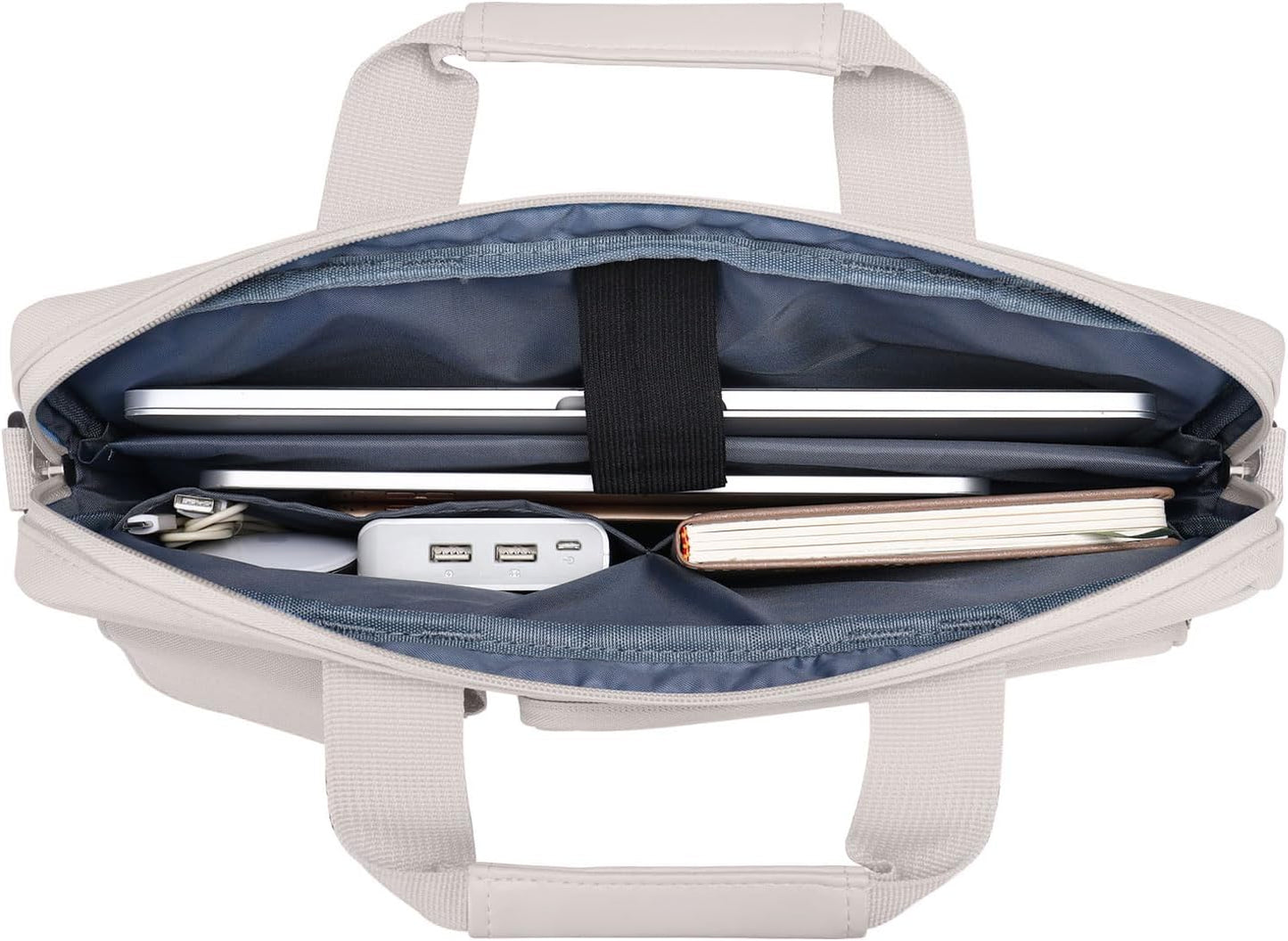 MOSISO Laptop Shoulder Bag, Computer Bag with 2 Raised&1 Flapover&1 Horizontal Pocket&Handle&Belt