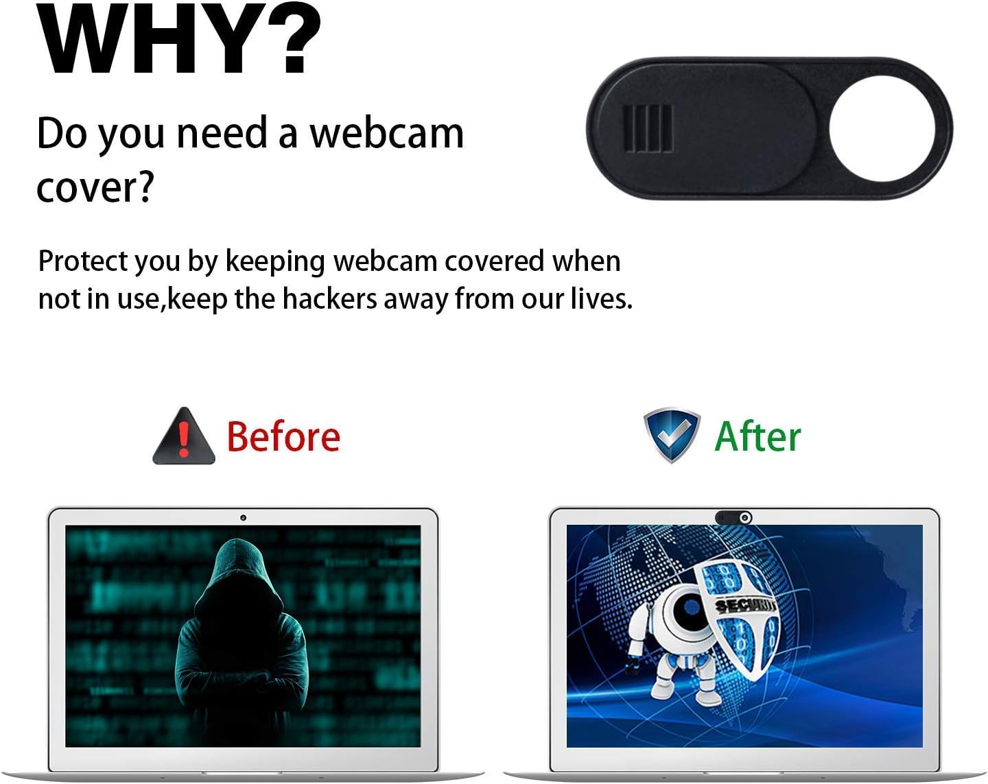 Webcam Cover Slide, Ultra Thin Round Hole Laptop Camera Cover Slide Blocker for Computer MacBook Pro iMac PC Tablet Notebook Surface Pro Echo Show Camera, Ultra Thin Privacy Protector（6 pack）