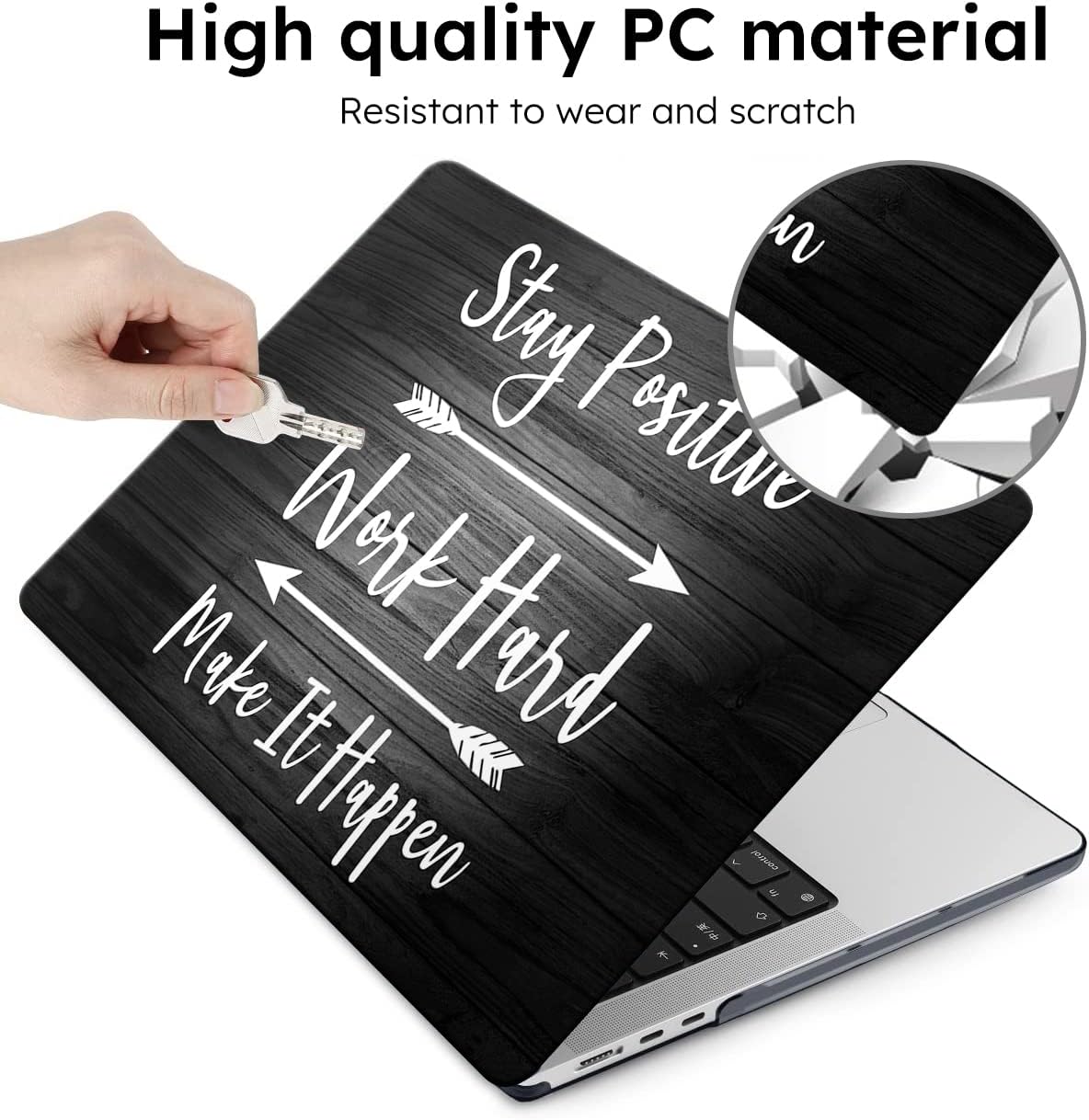 iCasso for MacBook Air 13 inch Case 2025 2024-2022 Release M4 A3240 M3 A3113 A2681 M2 with Liquid Retina Display, Hard Plastic Shell for Mac Air 13.6, Keyboard Cover&Screen Protector, Stay Positive