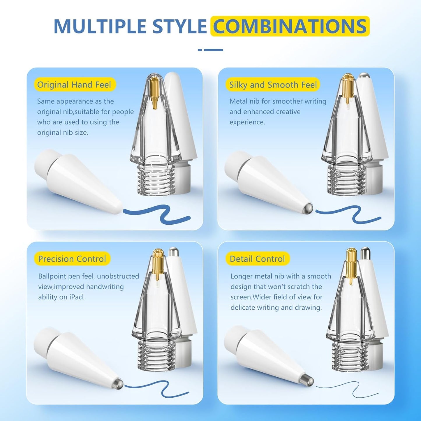 8 Pack for Apple Pencil 2nd Generation Tips,Upgraded Replacement Pencil Nibs for Apple Pencil Tips and Apple Pencil 1st Generation,Accessories Compatible with Apple Pencil 2 Gen iPad Pro Pencil Tips