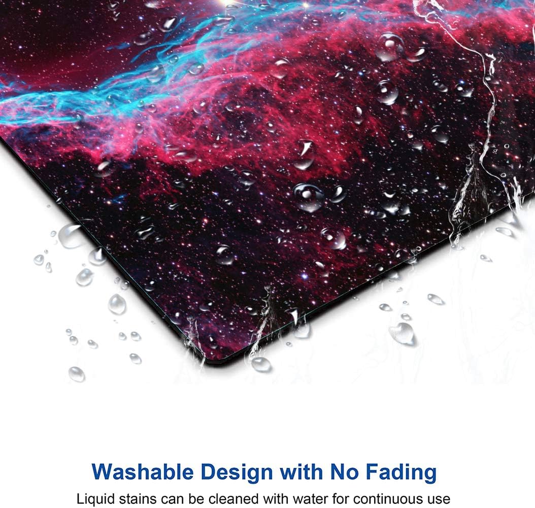 Galaxy Glitter Nebula Mouse Pad, Blue Red Space, Waterproof Non-Slip Rubber Base, 9.5"x7.9" Inch