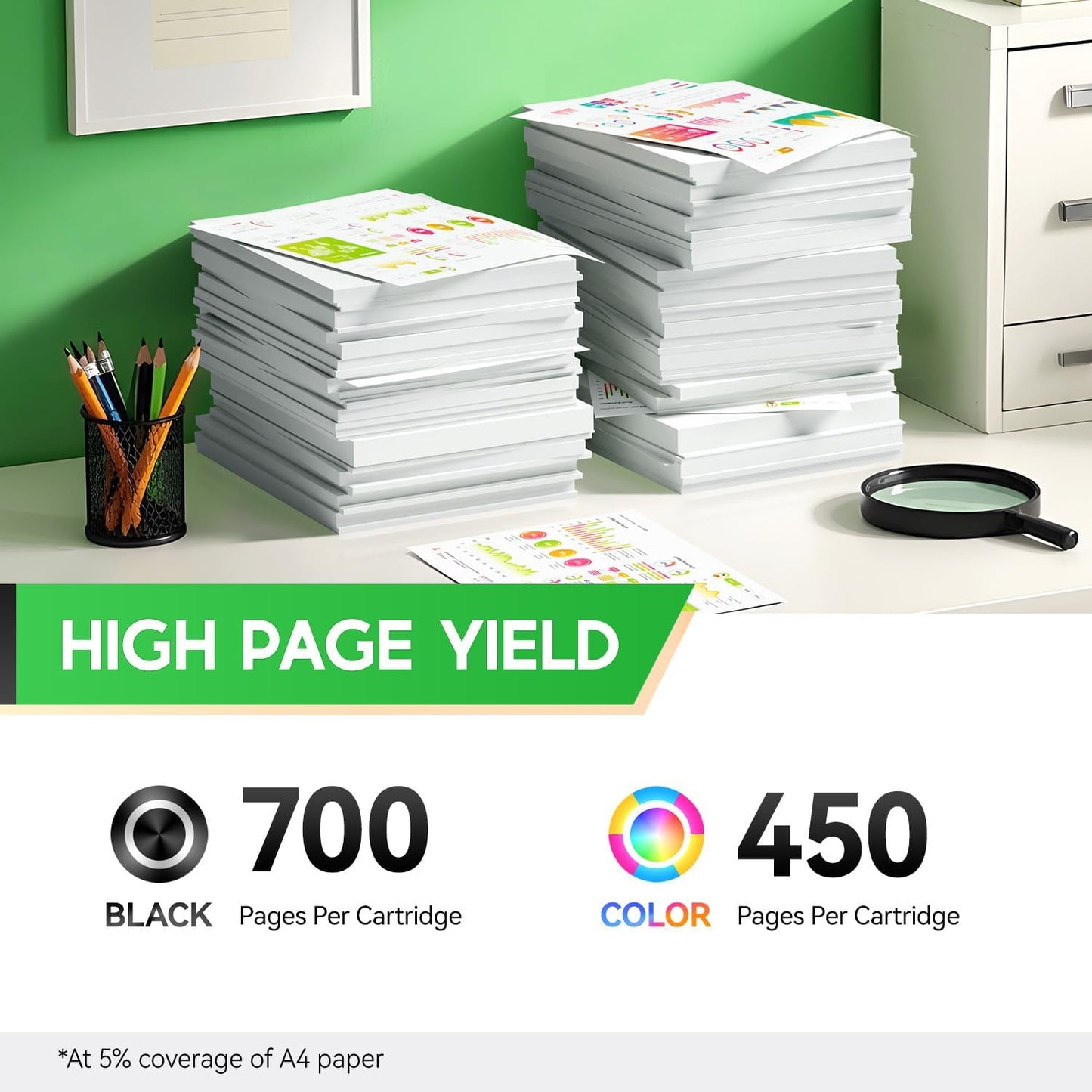 67XL Ink Cartridges Black Tri-Color Combo Pack Replacement for HP Ink 67 67XL Compatible with DeskJet 2855e 2755e 2700 2700e 2800e 4155e 4255e 2734e 4100 2827e 4100e Envy 6055e 6000 6400 6455e Printer