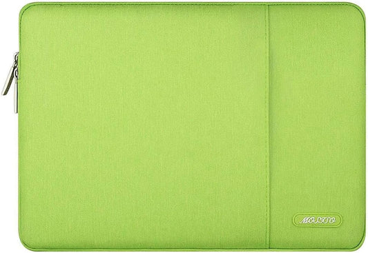 MOSISO Laptop Case 13.3 inch, 13-13.3 inch Laptop Sleeve Compatible with MacBook Air/Pro 13 / Pro 14, HP Dell ASUS Lenovo Notebook, Polyester Vertical Computer Sleeve Bag with Pocket, Lime Green