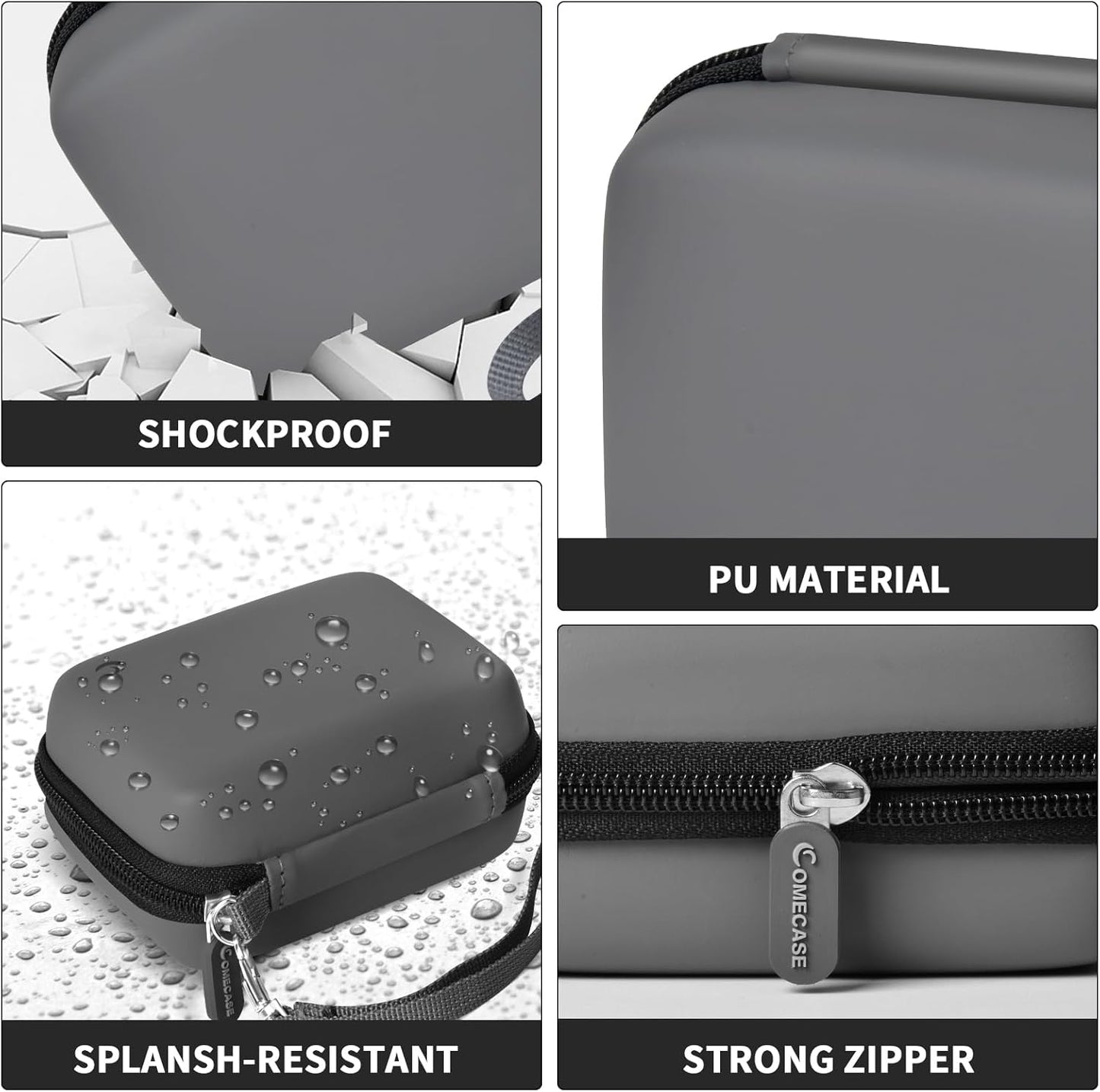 Carrying & Protective Case for Digital Camera, AbergBest 21 Mega Pixels 2.7" LCD Rechargeable HD/Kodak Pixpro/Canon PowerShot ELPH 180/190 / Sony DSCW800 / DSCW831 Cameras for Travel - Dark Grey