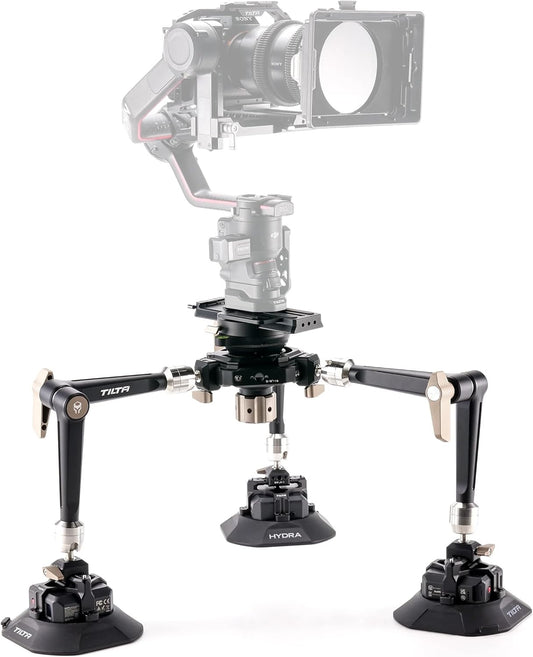 Tilta Hydra Articulating Car Mounting System with Suction Cups | Supports 75mm & 100mm Tripod Heads | Heavy Duty | Mount via Manfrotto & Arca | Stable & Secure (Electronic Suction Cups)