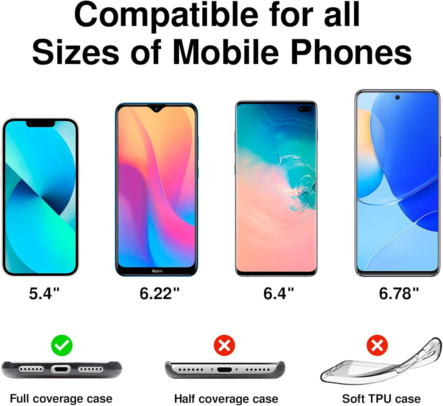 Cell Phone Lanyard [Fluor Pink] - Comfortable Universal Smartphone Lanyard - Easy to Use Neck Phone Holder [Clear Patch] - Adjustable Length Phone Strap Crossbody - Fits All Mobile Phones