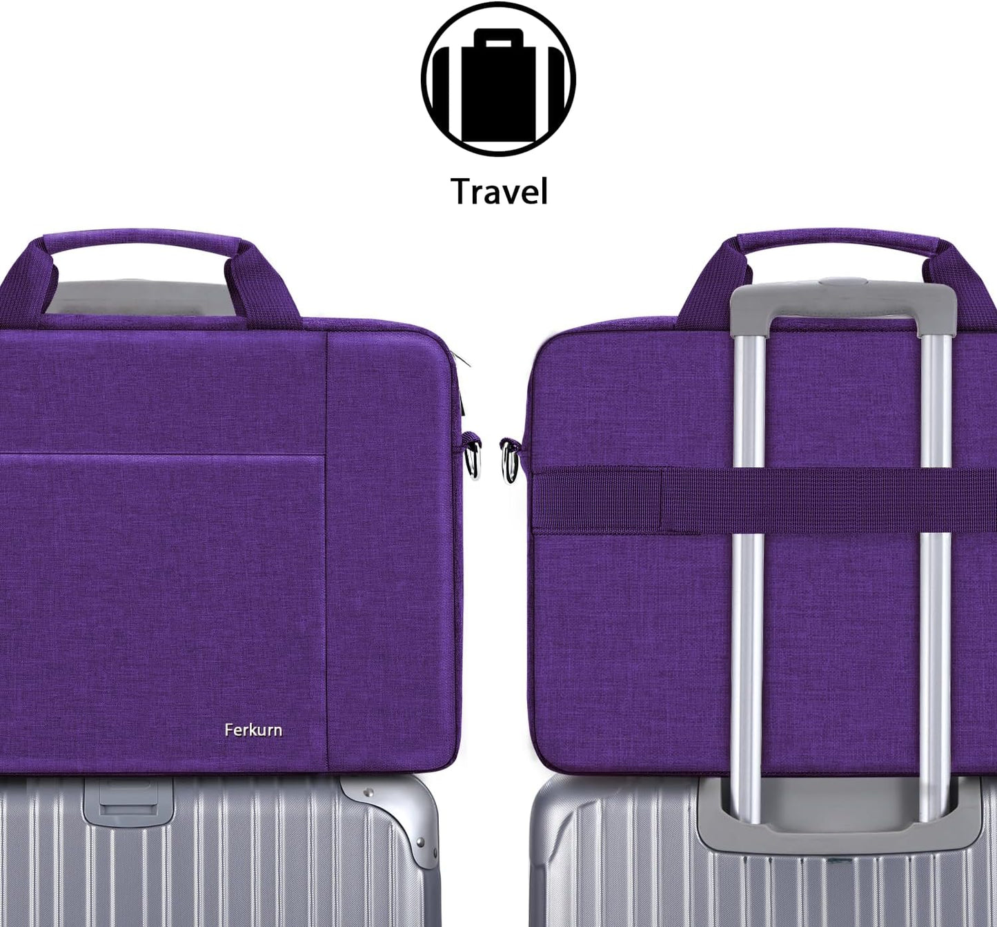 Ferkurn Laptop Bag Case for Women Men Computer Bag Compatible with HP Envy Pavilion Omen/LG Gram/MSI/Dell Inspiron XPS/Lenovo/Acer, Shoulder Strap Carrying Messenger Briefcase, Purple, 17 17.3 Inch
