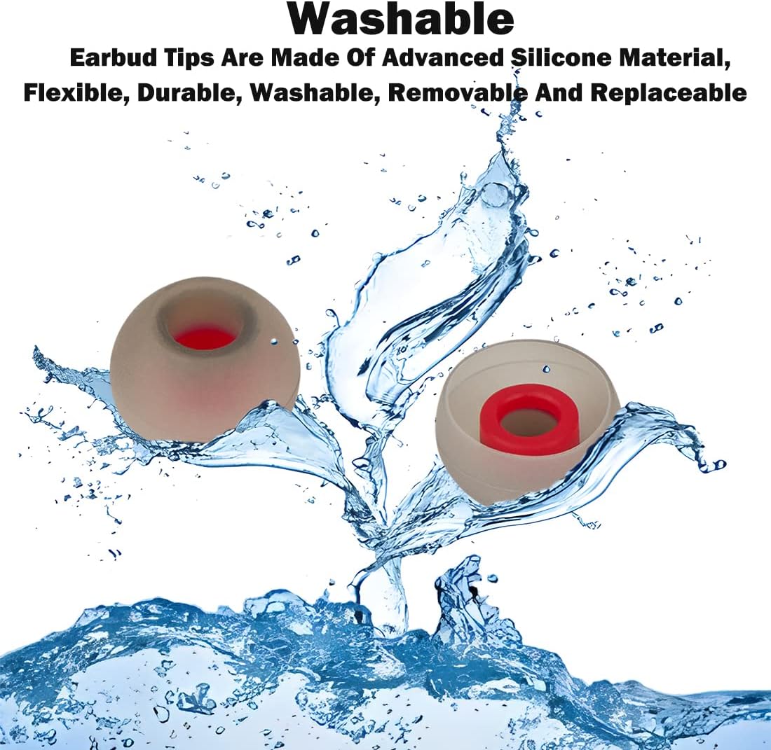 Earbud Replacement Tips Silicone Ear Bud Covers Fit Most in-Ear Earbuds(Inner Hole 4.5mm -6mm) Headphones Ear Tips Earbud Cushions Small 9 Pairs