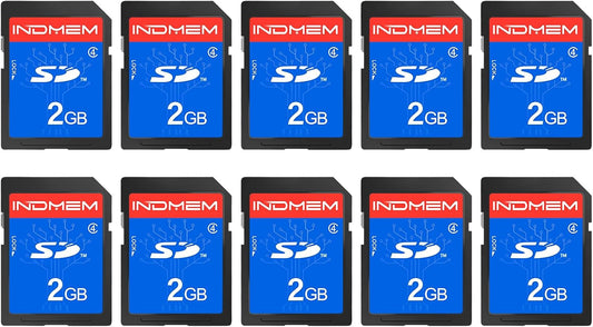INDMEM 2GB SD Card, 10 Packs Class 4 2GB Flash Memory Card MLC Standard Secure Digital Cards Camera Card