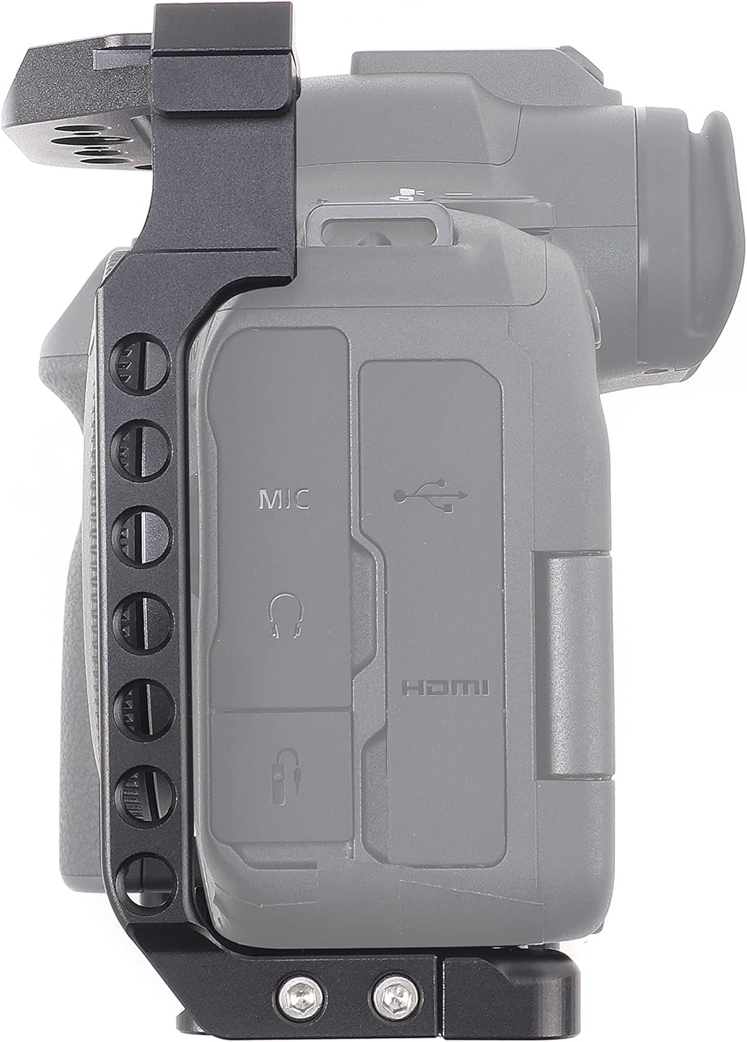 Hersmay EOS R6 II Camera Cage with Top Handle for Canon EOS R6 Mark II Mirrorless Camera Aluminum Alloy Film Movie Making Camera Video Cage with Shoe Mount