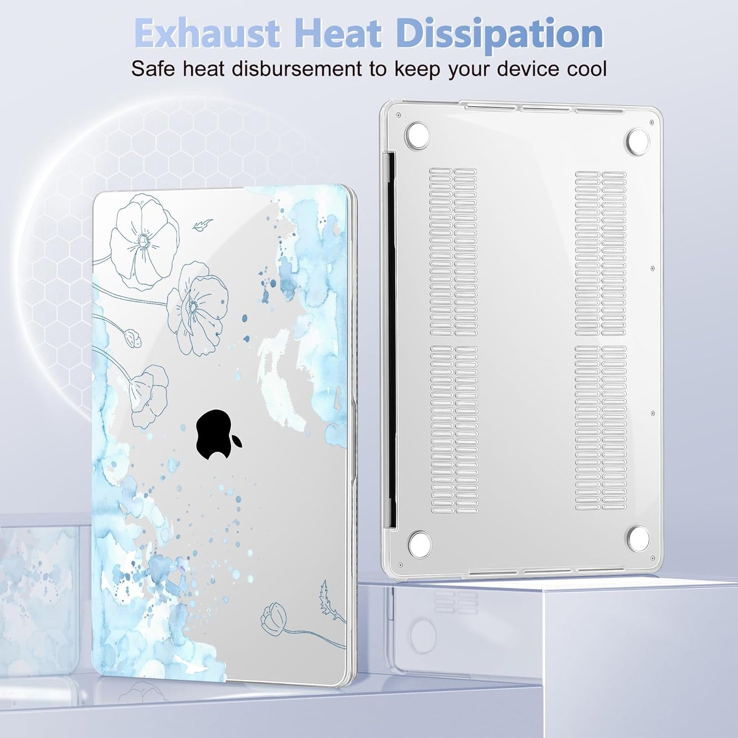 Case for MacBook Pro 13 inch with/Without Touch Bar (2016-2022, M2 A2338 M1 A2289 A2251 A2159 A1989 A1706 A1708), Hard Shell + Keyboard Cover + Dust Plug, Abstract Floral