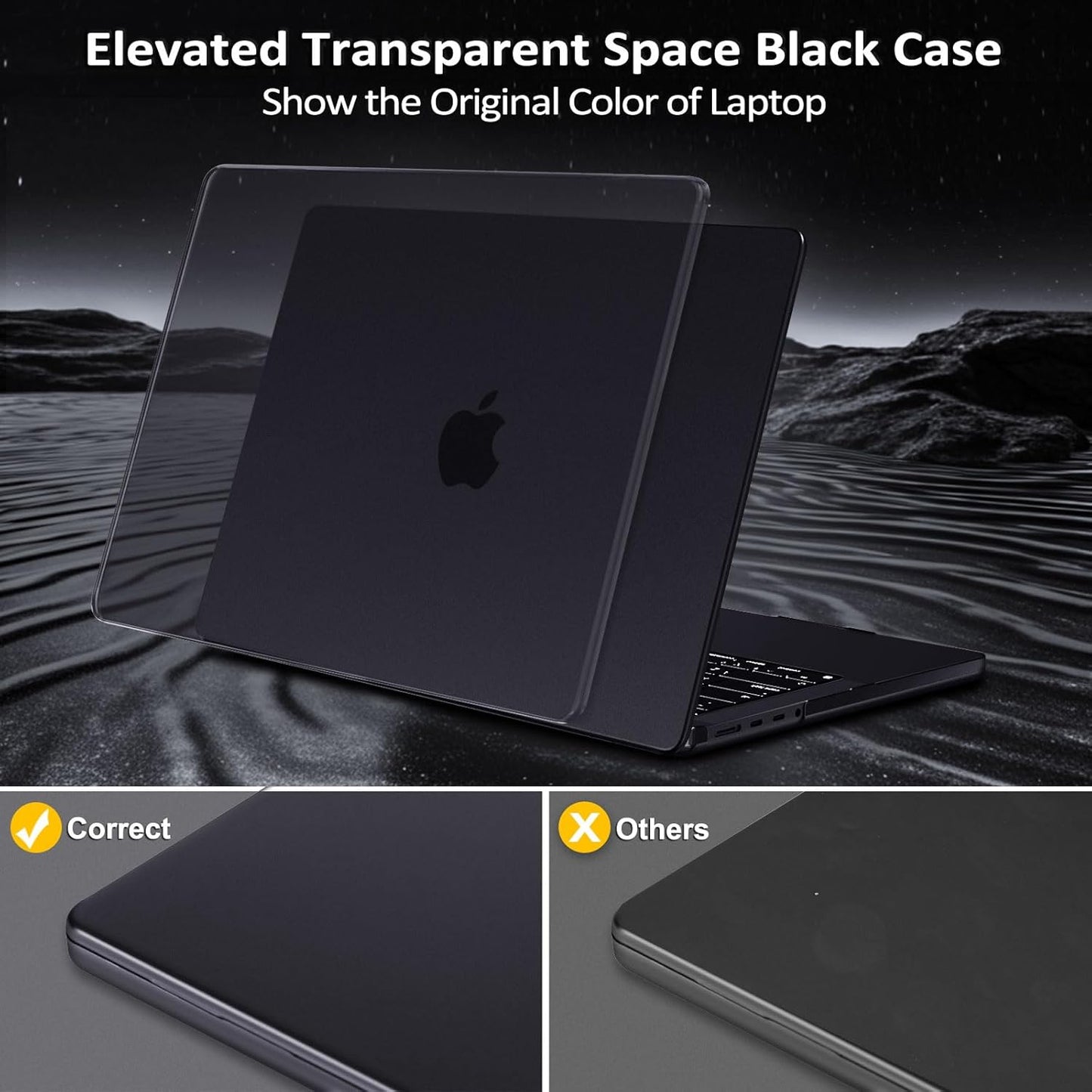 MOSISO Compatible with MacBook Pro 16 inch Case 2025 2024 2023 2022 2021 M4 M3 M2 M1 A3403 A3186 A2991 A2780 A2485, Natural Original Color Hard Case&Keyboard Cover&Screen Film&Type C,Space Black Clear