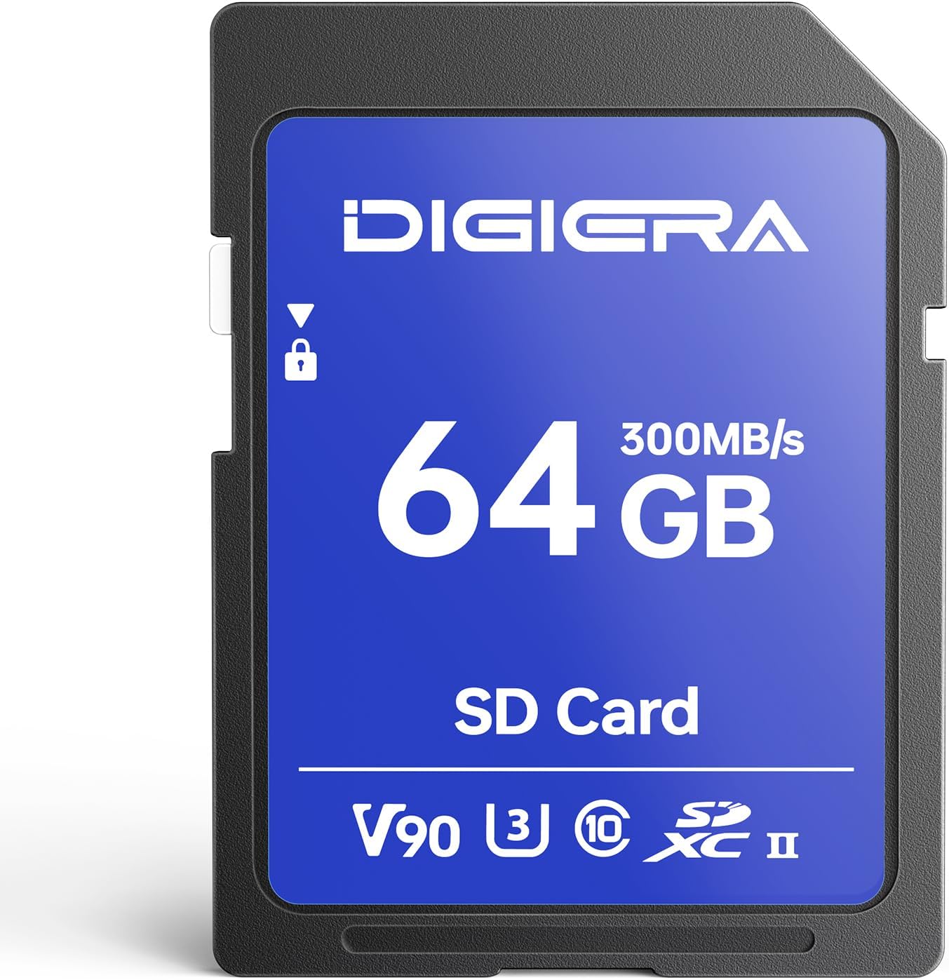 64GB LSU200 SDXC UHS-II Memory Card - up to 300MB/s, C10, U3, V90, 8K, SD Card for Computers, Digital Cameras, Home Theatre Devices, Car Navigation Systems (1 Pack)