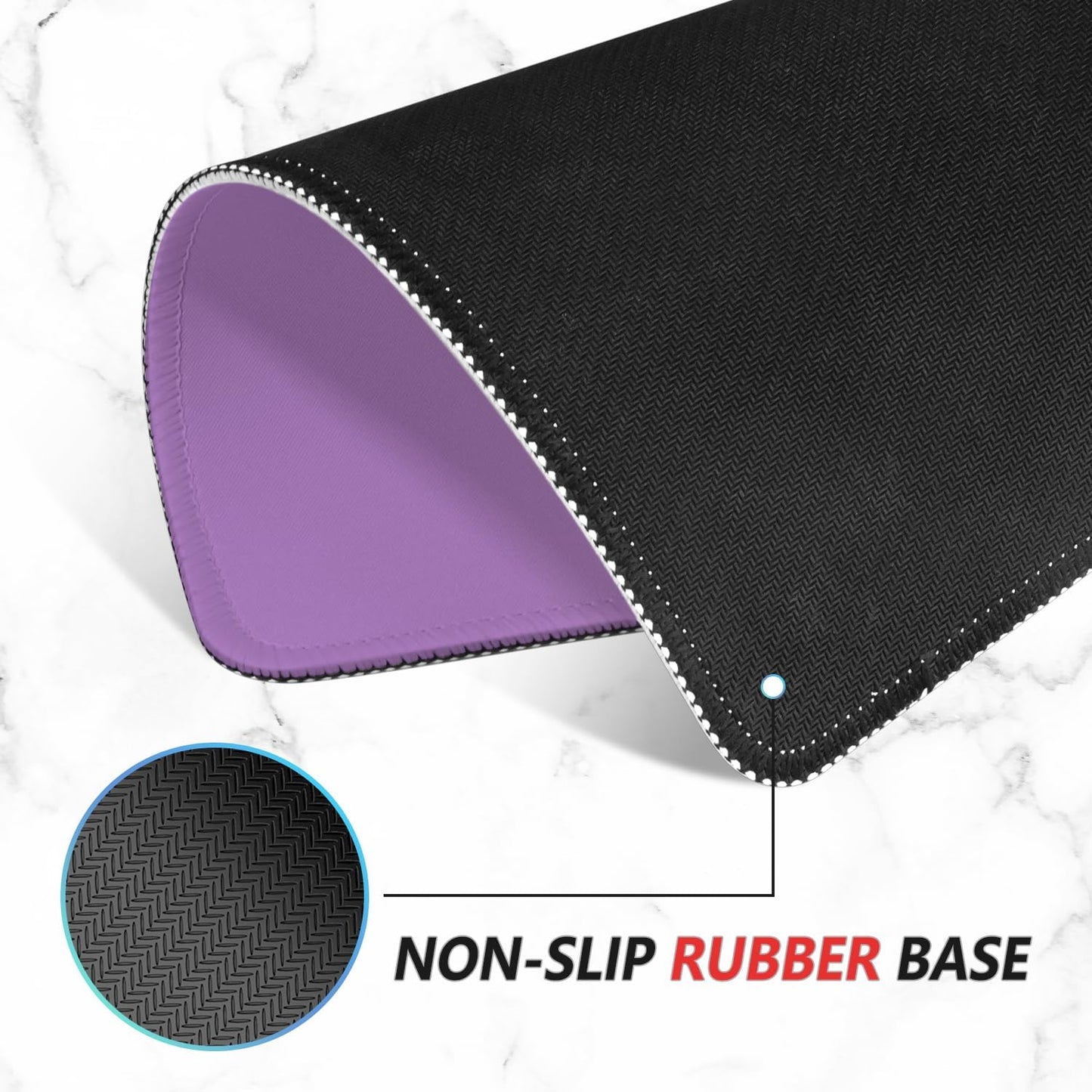 ITNRSIIET Mouse Pad Non-Slip Rubber Base Smooth Surface Stitched Edges Waterproof Durable Compatible with All Mice for Office & Gaming, Desk Accessory, 10.2x8.3x0.12 inch, Lilac Gradient