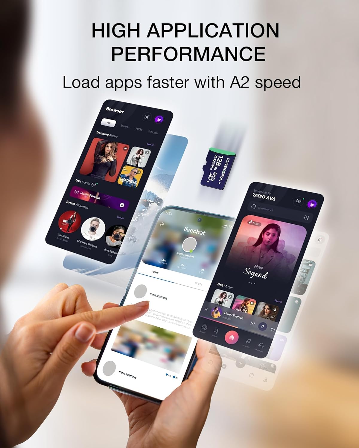 128GB CT100 microSDXC UHS-I Memory Card with Adapter - up to 100MB/s, C10, U3, V30, 4K UHD, A2, Micro SD Card for Smartphones, Tablets, Cameras, Gaming Consoles, and Drones (1 Pack)