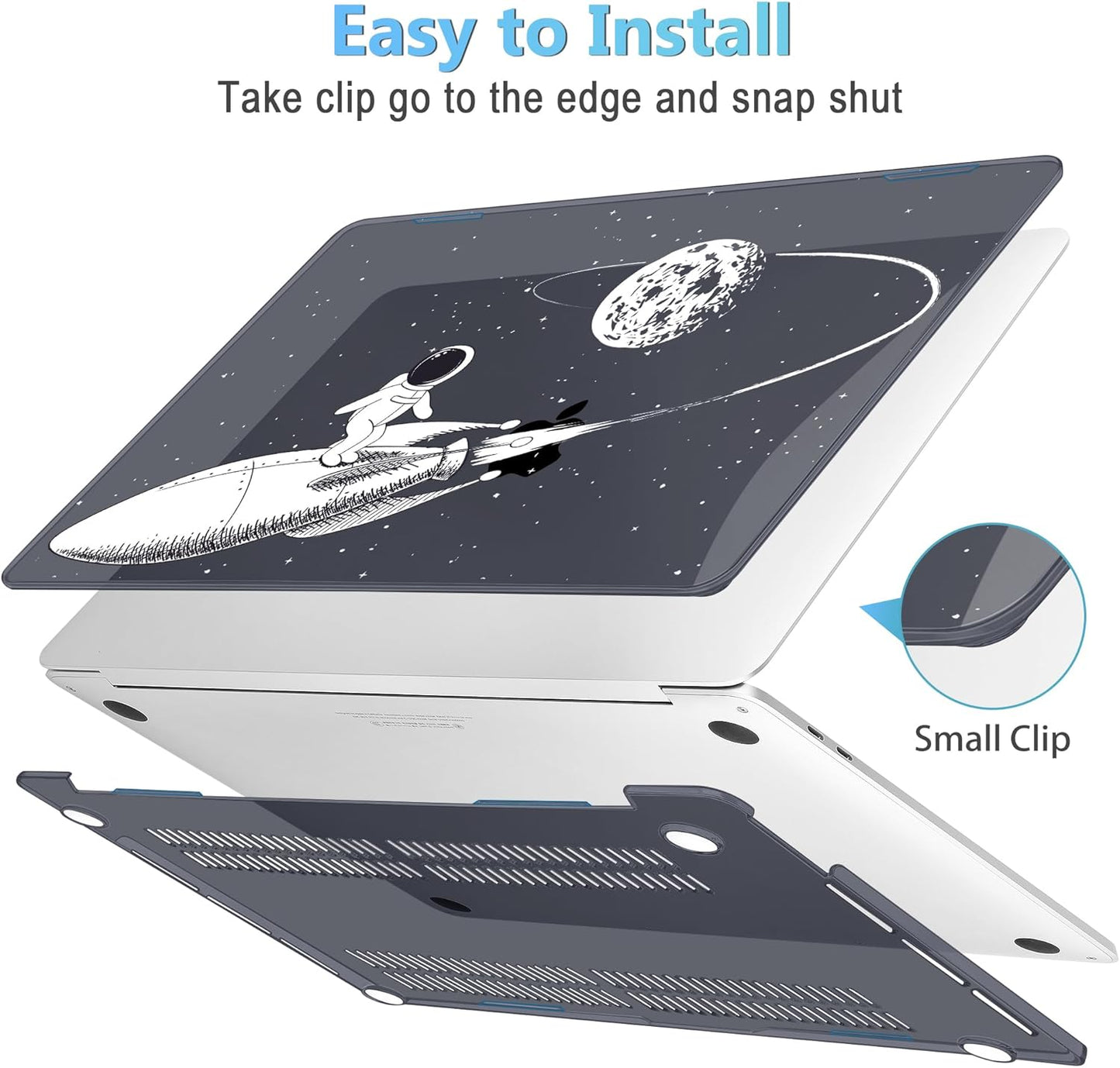 Mektron Case for MacBook Pro 16 Inch A2141 Cover 2019 Release 16" with Liquid Retina Display/Touch ID, Plastic Hard Shell with Keyboard Skin & Screen Protector & Dust Plug, Spaceman