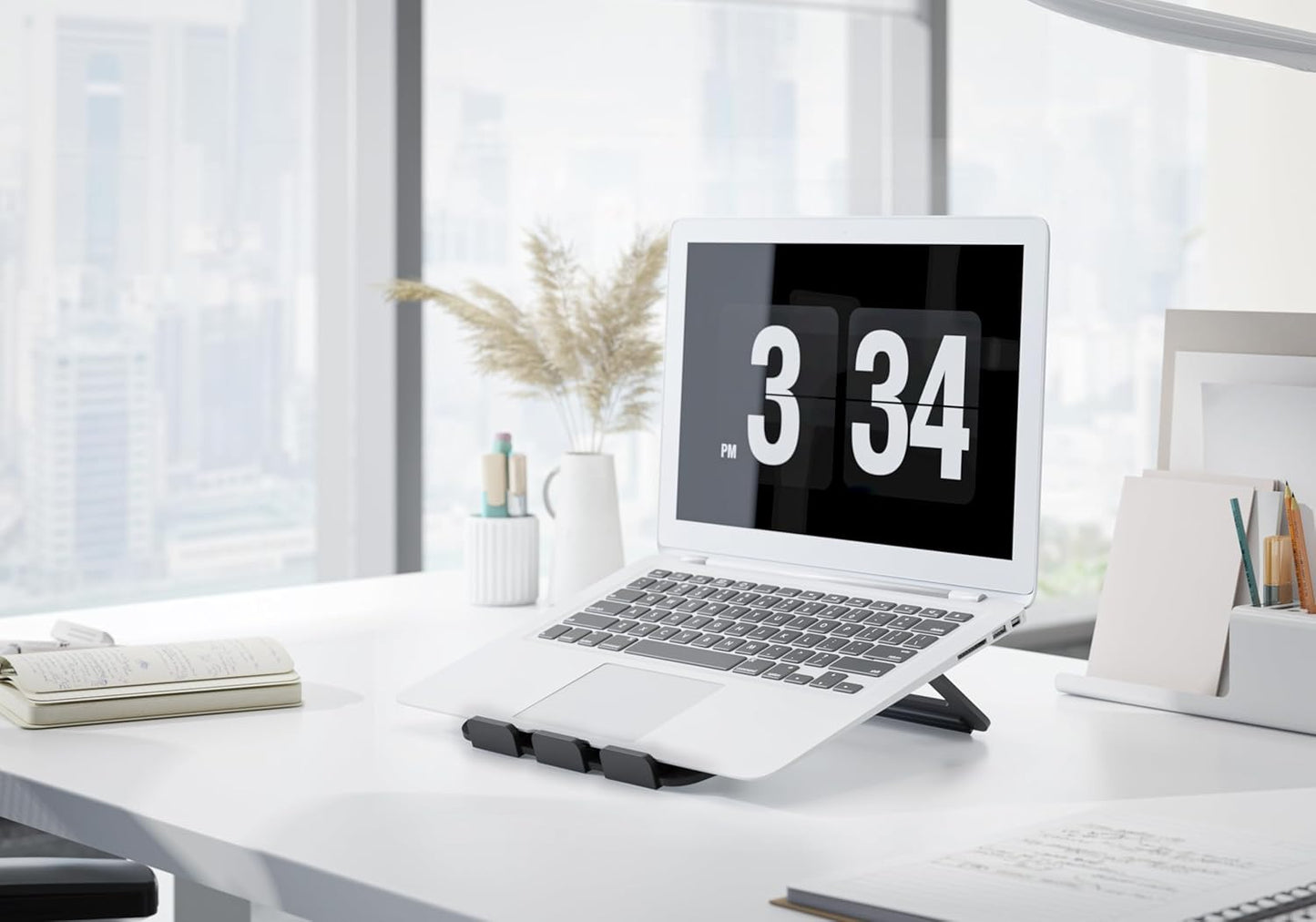 Amazon Basics Aluminum Portable Foldable Laptop Support Stand for Laptops up to 13", Black