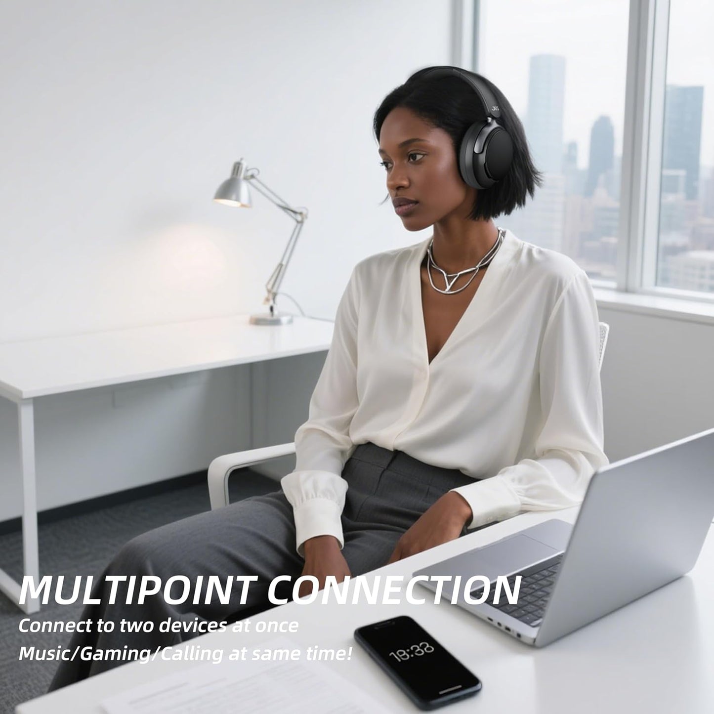 FunHub Active Noise Cancelling Headphones,Wireless Headphones BT 6.0 with Transparent Mode,Hi-Res Audio,Deep Bass,160H Playtime Foldable Storage Over Ear Headset for Gaming/Work/Travel-Black