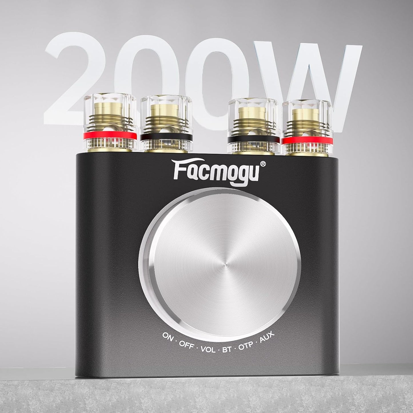 Facmogu M6 200W Mini Bluetooth 5.0 Audio Power Amplifier, 100Wx2 Dual Channel HiFi Stereo Mini Speaker AMP w/Optical/AUX/BT Input, Home Audio Wireless Amplifier Receiver with 24V Power Supply - Black