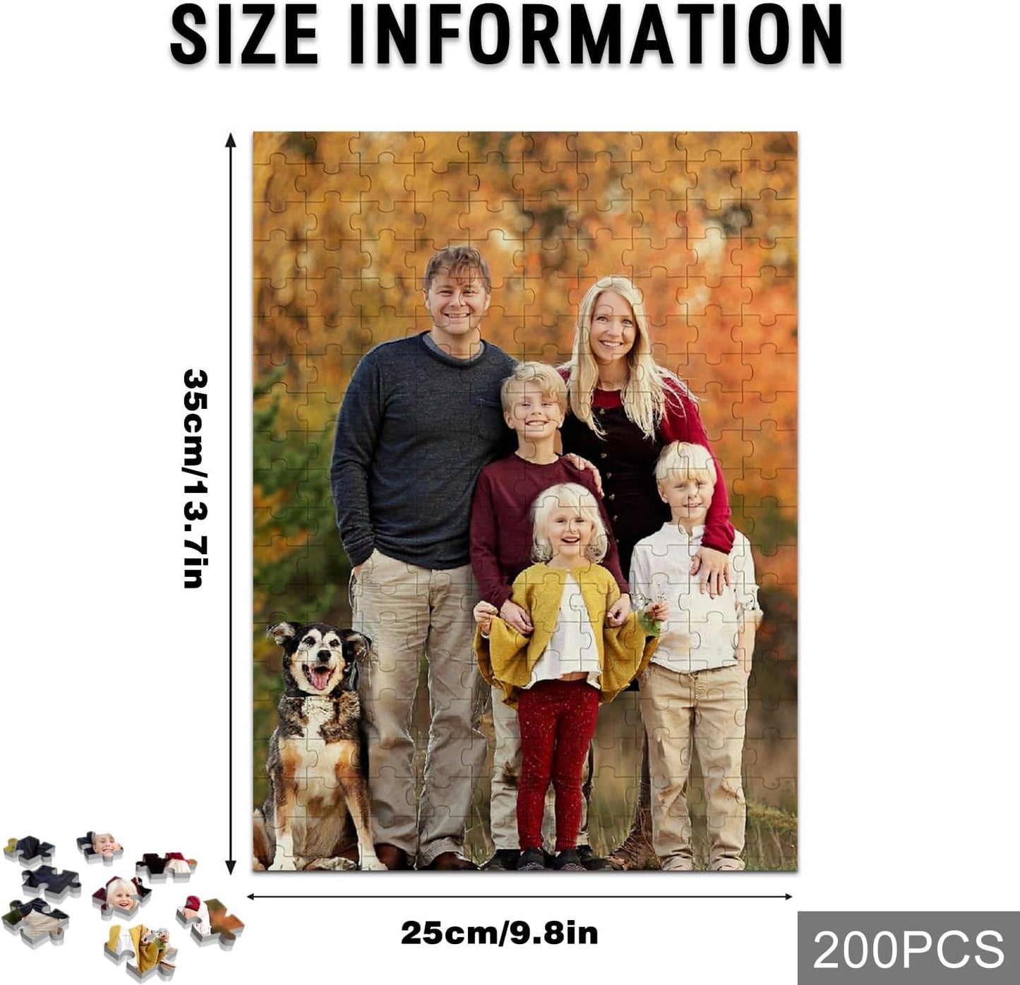 Custom Puzzle, Personalized Puzzle for Photos, Customized Puzzle 120/200/300/500/1000/1500 Pieces for Family, Christmas, Pet, Birthday, Wedding Gift