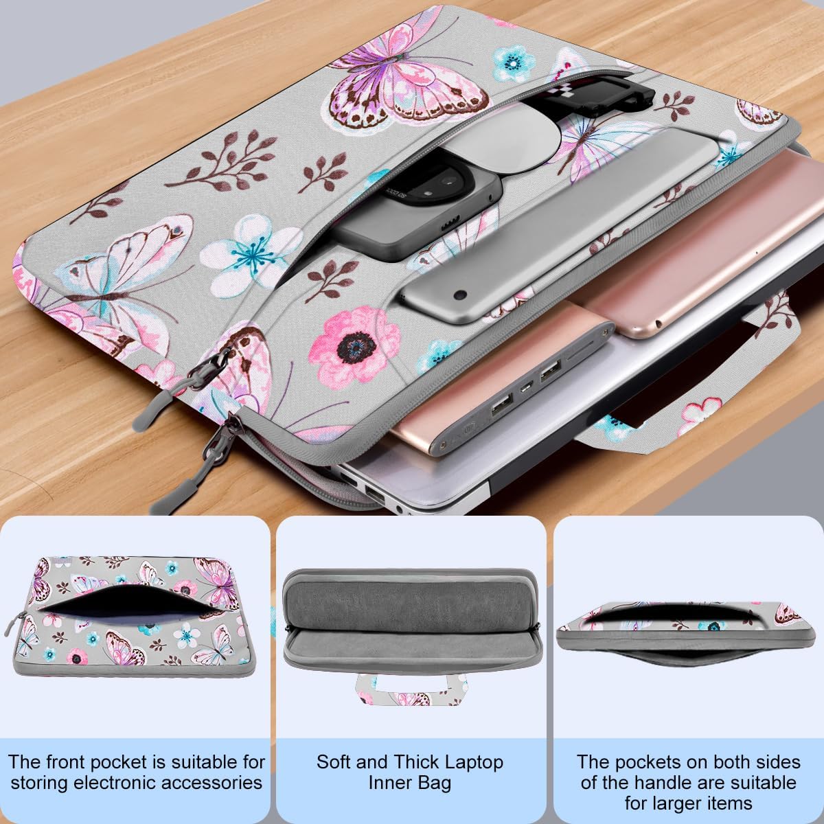 Universal Laptop Shoulder Bag 13-17.3 Inch Shockproof Briefcase with Multi-Pockets & Adjustable Strap for MacBook Pro/Air