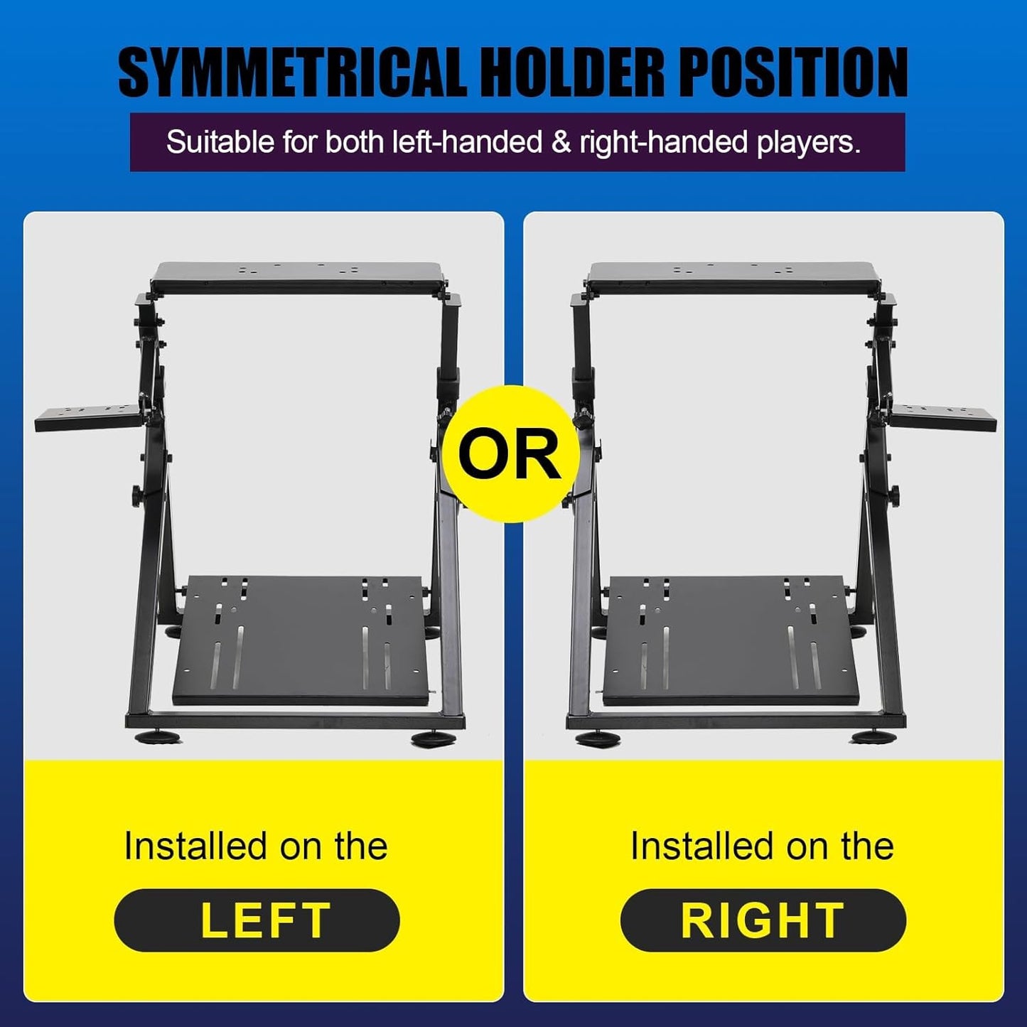 GTPLAYER Sim Racing Wheel Stand Simulator Cockpit Wheel Stand Racing Steering Shifter Mount fit for Logitech G25 G27 G29 G920 G923 Thrustmaster T330TS Gaming Stand Wheel Pedals NOT Included, Black