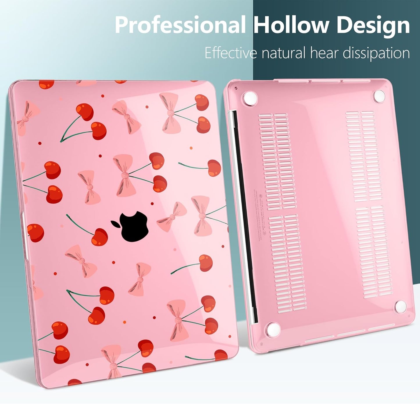 TWOLSKOO Compatible with MacBook Pro 13 inch Case 2023-2016 A2338 M2/M1 A2251 A2289 A2159 A1989 A1706, Plastic Hard Shell Cover & Keyboard Skin & Screen Protector, Cute Cherry