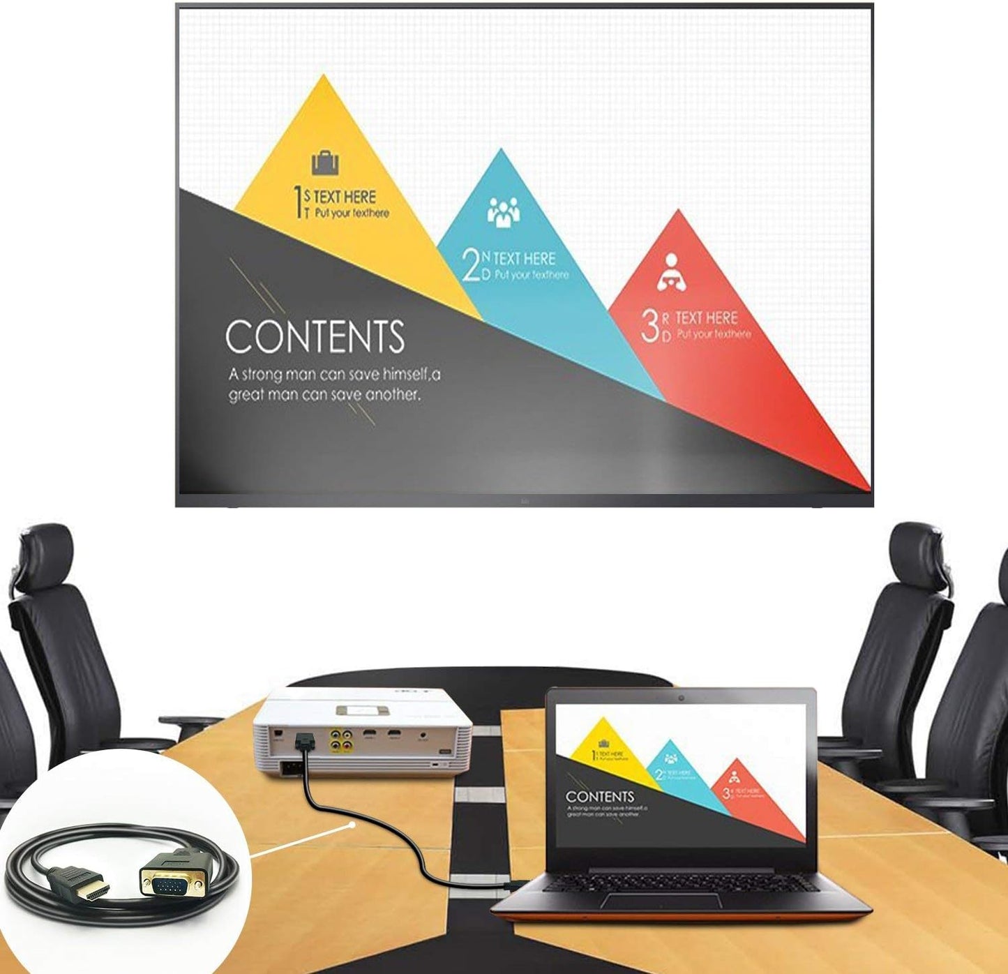 HDMI to VGA Cable, 1080P HDMI Male to VGA Male M/M Video Converter Cord VGA Adapter Compatible w/HDMI Desktop, Laptop, DVD to 15 Pin D-SUB VGA HDTV Monitor Projector - 6Feet