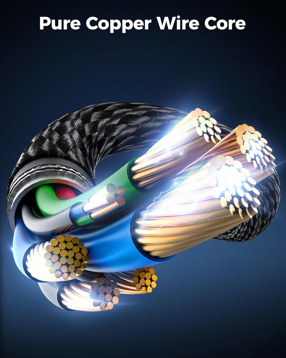 HDMI Cable 25FT Long - 4K 120hz,8K 60hz,48Gbps High-Speed HDMI Braided Cord,HDCP 2.3,eARC - Compatible with HDTV,Projector,Monitor and More