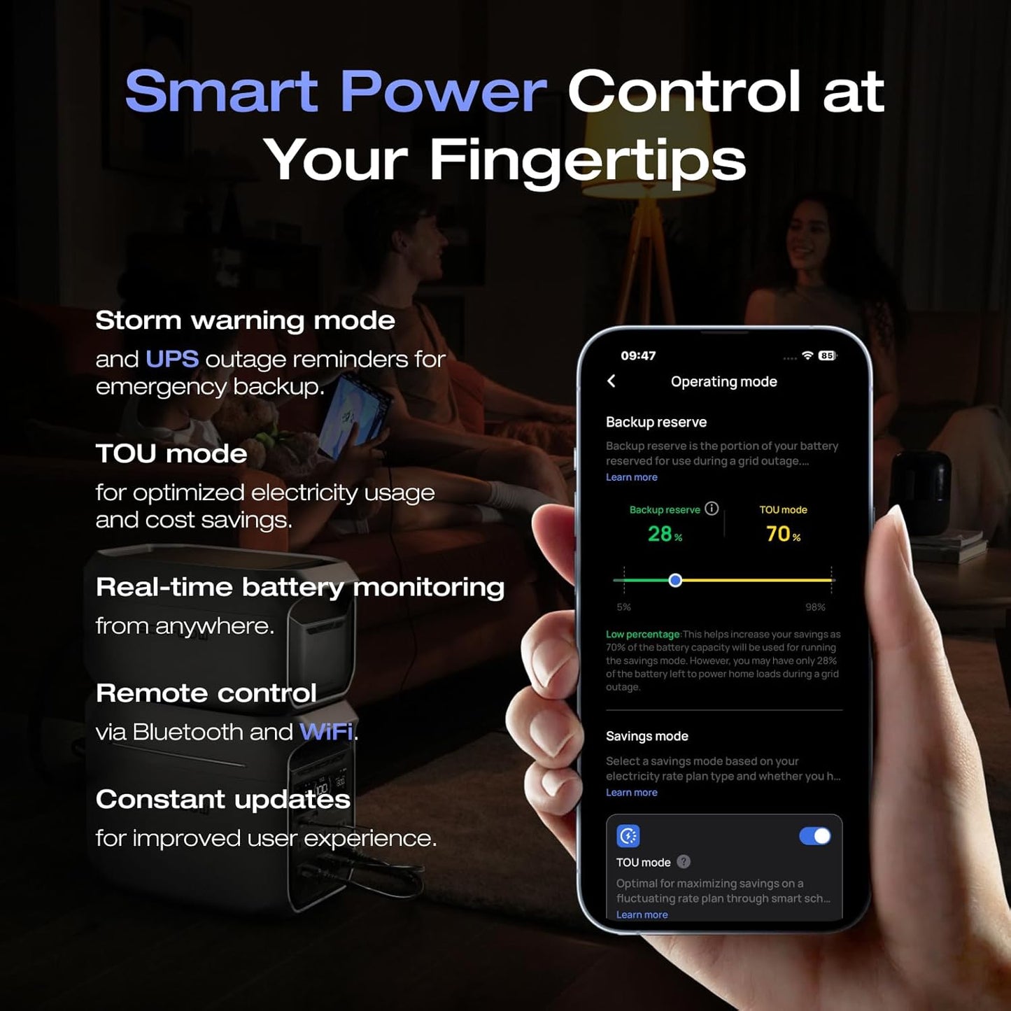 EF ECOFLOW Portable Power Station DELTA 3 Plus, 1024Wh LiFePO4 (LFP) Battery, 1800W AC/140W USB-C Output, Solar Generator (Solar Panel Optional) for Home Backup, Camping&RV