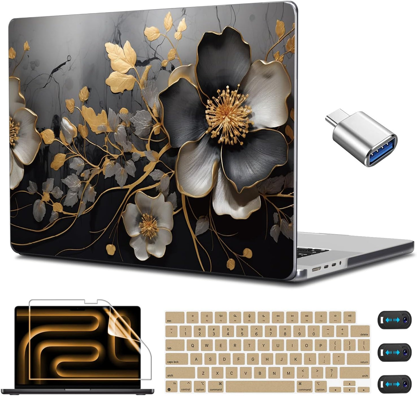 CISSOOK for MacBook Pro 14 inch Case 2024 2023 2022 2021 Release M4 A3401 A3112 A3185 M3 A2918 A2992 M2 A2779 M1 A2442 Pro Max Chip, 14 in Plastic Hard Shell & Keyboard Cover, Abstract Oil Painting