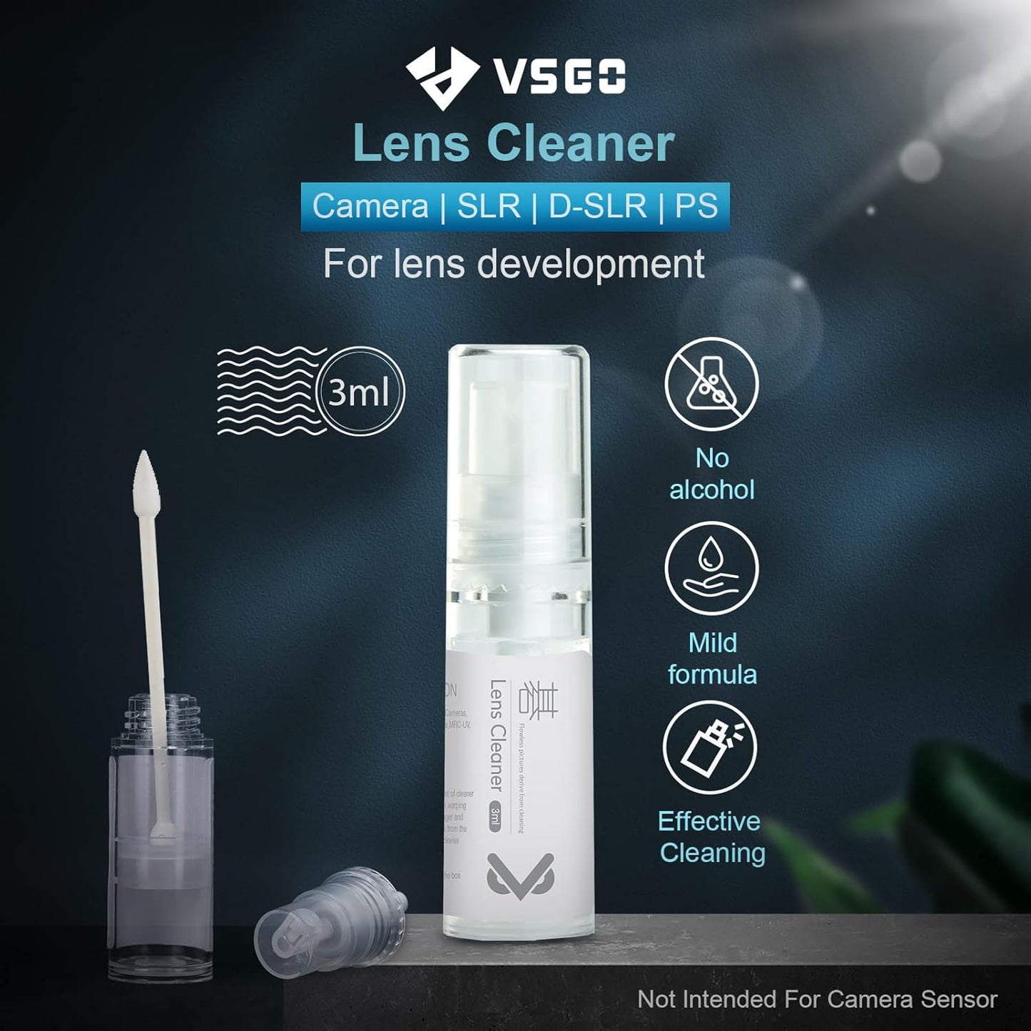 VSGO Professional Camera Cleaning Kit with Portable Bag Air Blower Lens Cleaning Pen Spray Cotton Swab Cloth Compatible for Canon, Nikon, Sony DSLR Cameras and Sensitive Electronics Bundle(VS-A3E)