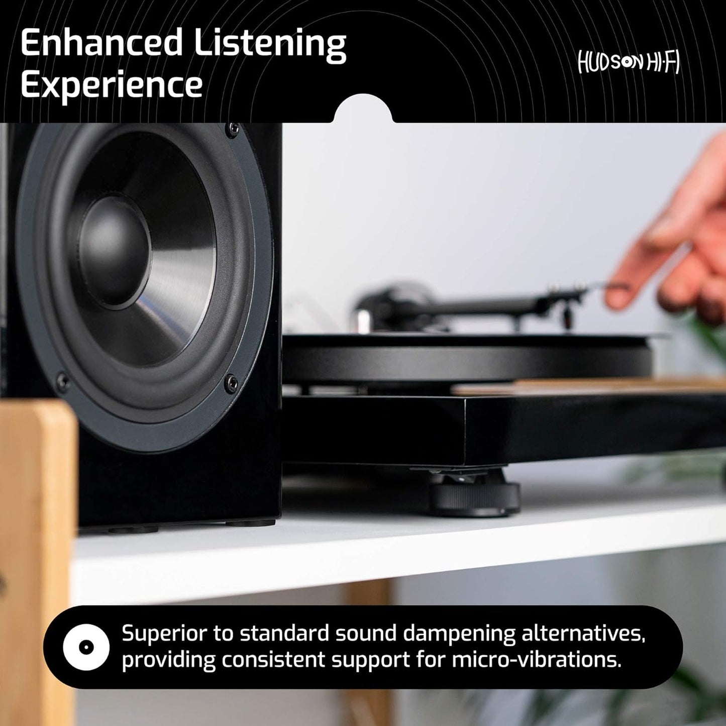 Hudson Hi-Fi 1" Platinum Silicone Isolation Dot, Non-Skid Isolation Feet - No Adhesive - 20 Duro - 16 Pack