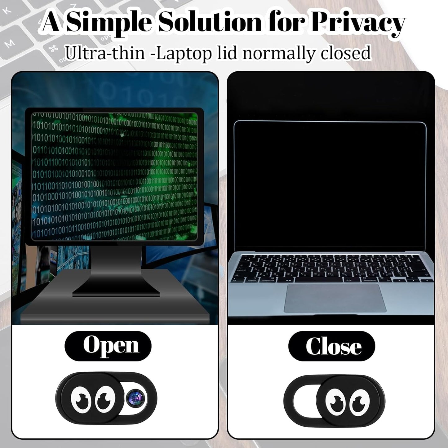 20 Pcs Webcam Cover Slide, 0.023 Inch Ultra Thin Universal Laptop Camera Cover Slide Webcam Covers Cameras Blocker Slider Camera Cap for Laptop, Computer, Great for Privacy