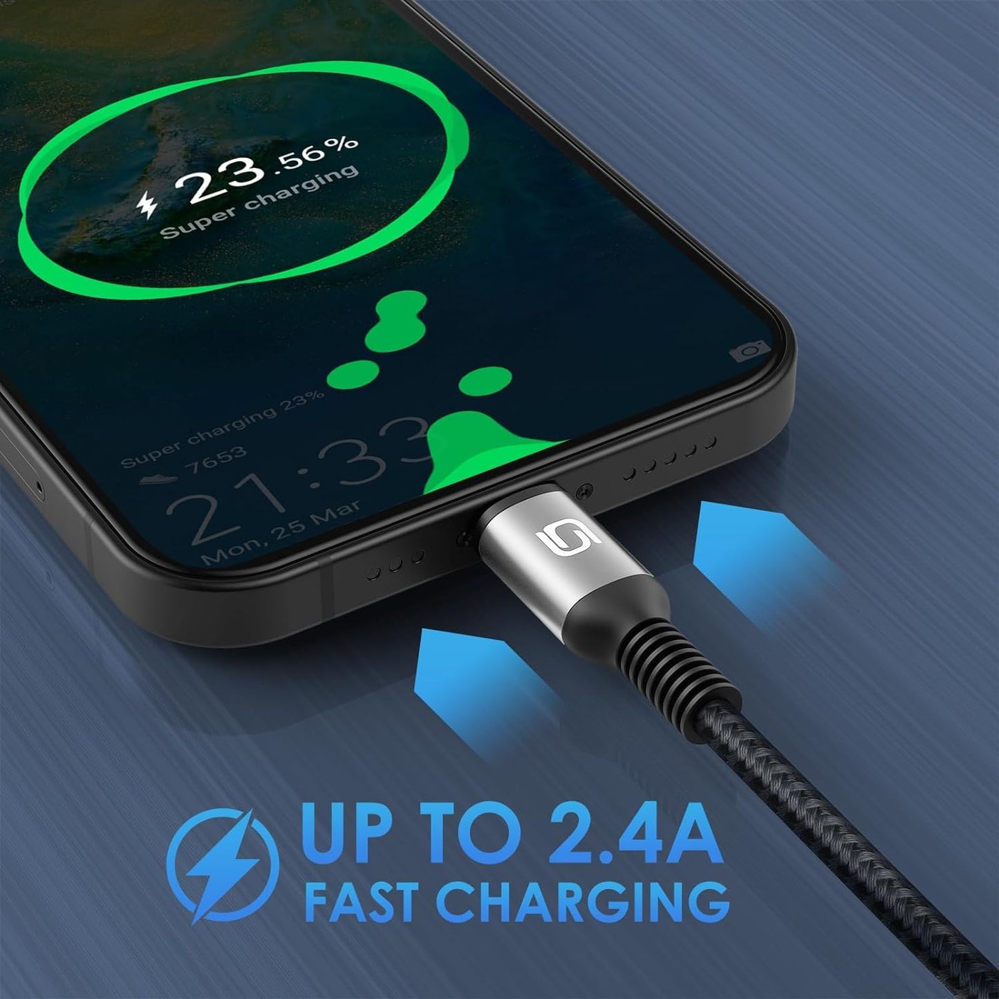 iPhone Charger Cable [Apple MFi Certified] 3Pack 3FT USB-A to Lightning Cable Nylon Braided Fast Charging Cord Compatible with iPhone 14/13/12/11 Pro Max/XR/XS/X/8/7/Plus/6S iPad/iPod/AirPods