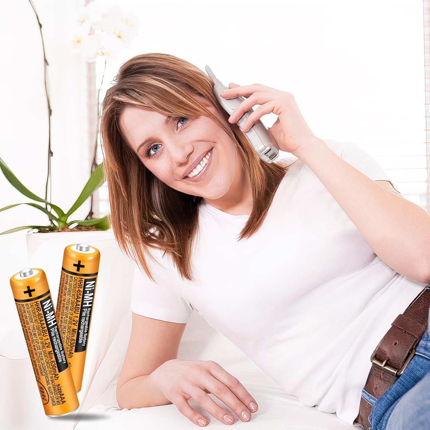 4 Pack HHR-65AAABU NI-MH Rechargeable Battery for Panasonic 1.2V 630mAh AAA Battery for Cordless Phones