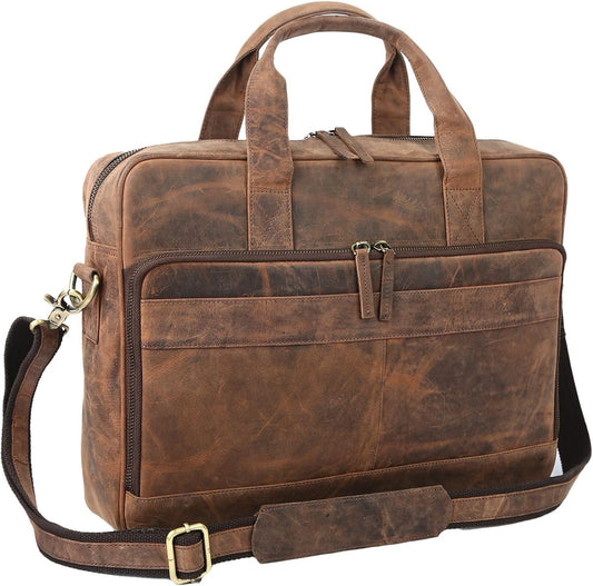 Leather briefcases Laptop Messenger Bags Best Office School College Satchel Bag for Men and Women