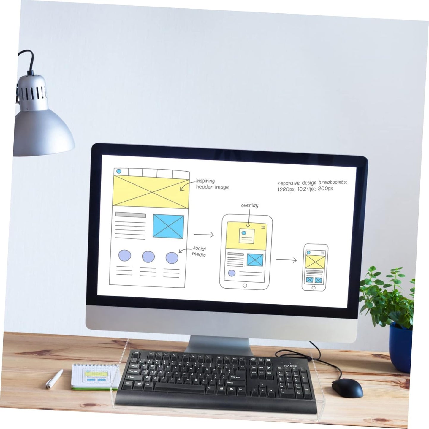 Cabilock Clear Desktop Computer Keyboard Cover Skin, Keyboard Cover, Acrylic Computer Mechanical Protector Skin Waterproof