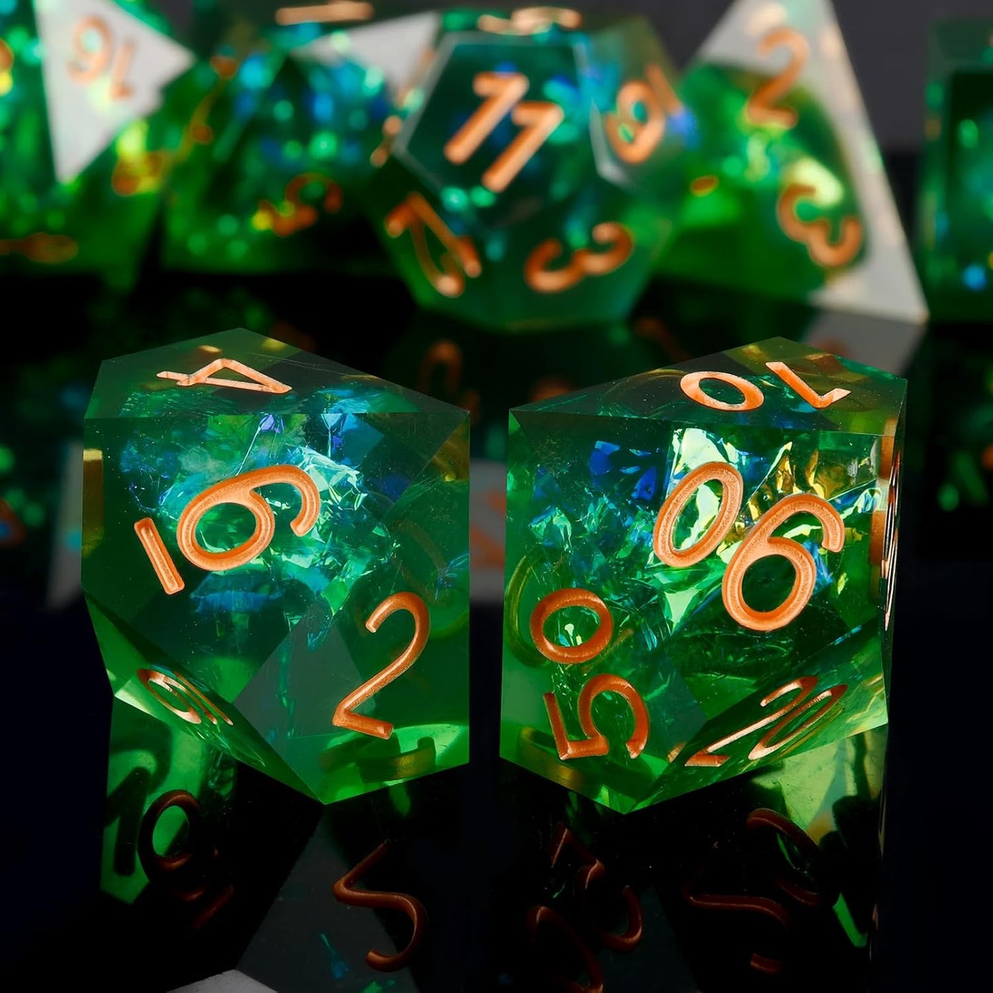 Haxtec Sharp Dice Resin DND Dice Set Polyhedral D&D Dice for Roleplaying Dice Games Compatible with Dungeons and Dragons Gifts