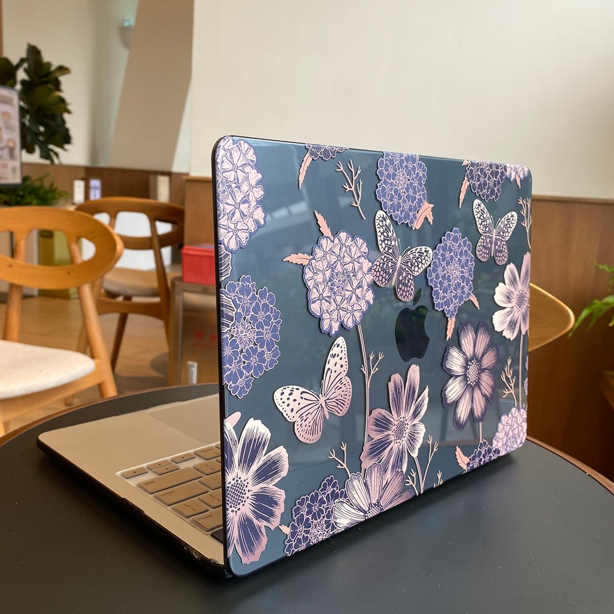 Teryeefi for MacBook Air 13 inch Case 2021 2020 2019 2018 Release (Model A2337 A2179 A1932 Retina Display with Touch ID), Plastic Hard Shell Case & Keyboard Cover for MacBook Air 13 M1, Gold Flowers